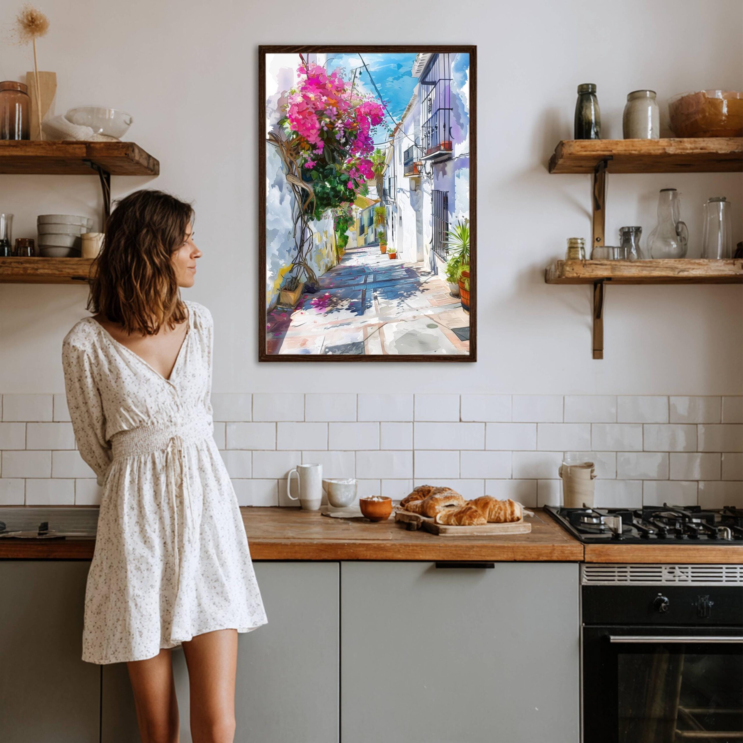 Estepona Costa del Sol Spain Europe Watercolor Print: Travel Art Poster - Image 3