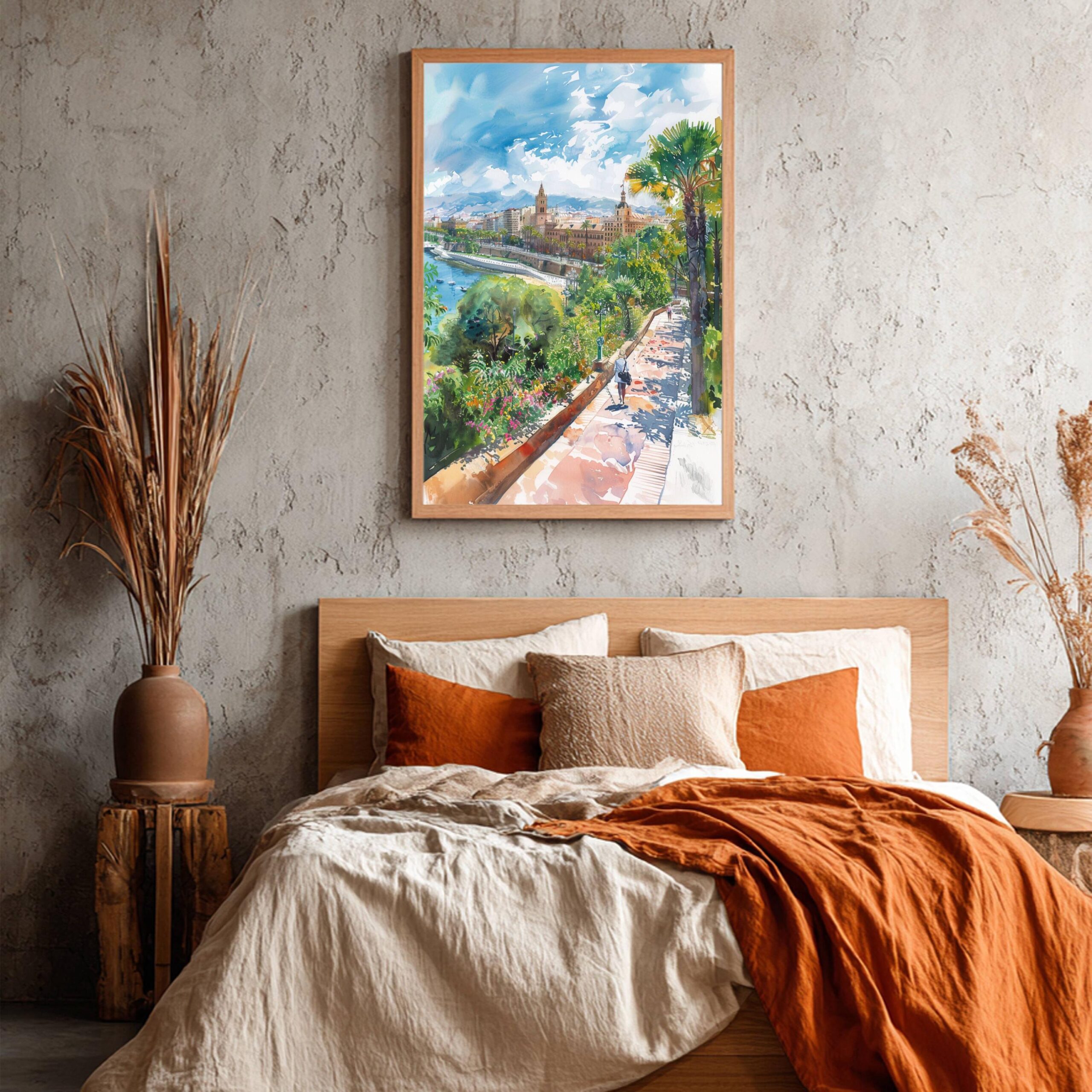 Malaga Andalusia Spain Watercolor Print: Travel Art Poster - Image 8