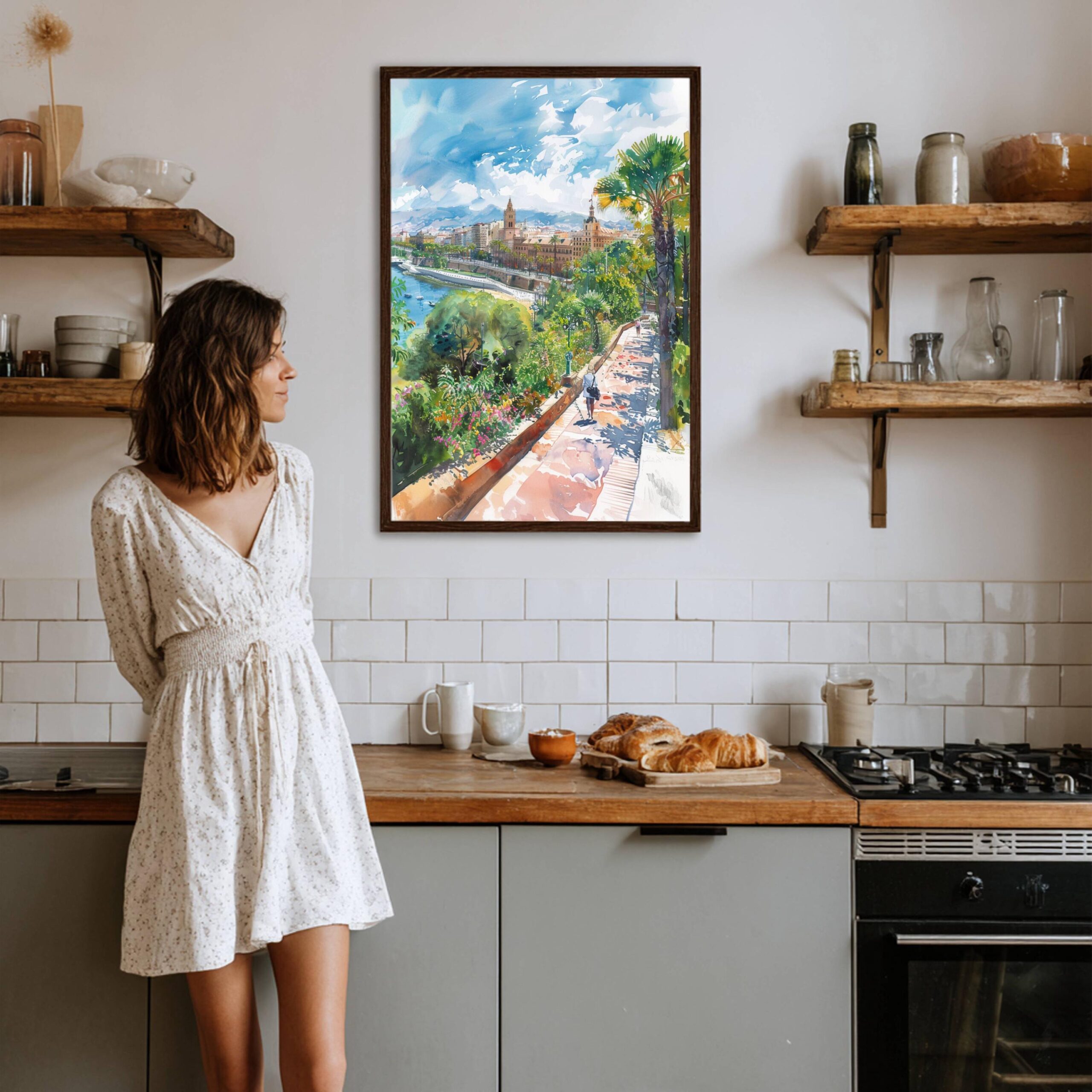 Malaga Andalusia Spain Watercolor Print: Travel Art Poster - Image 3