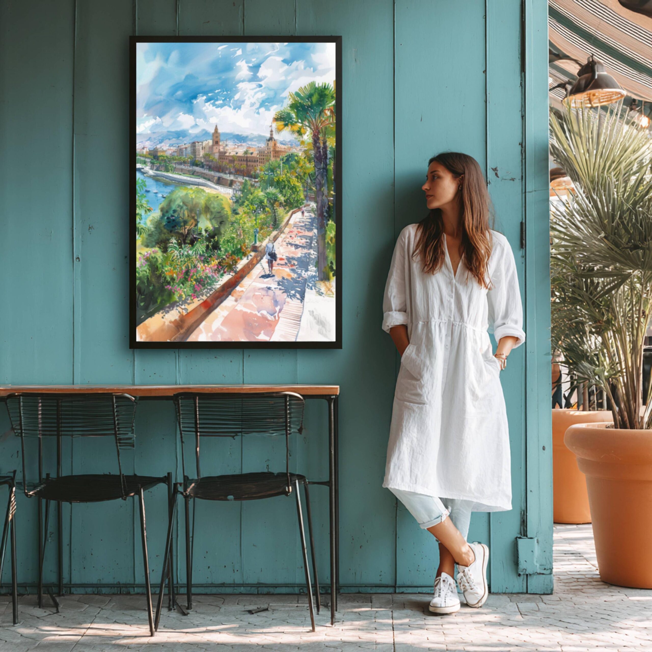 Malaga Andalusia Spain Watercolor Print: Travel Art Poster - Image 4