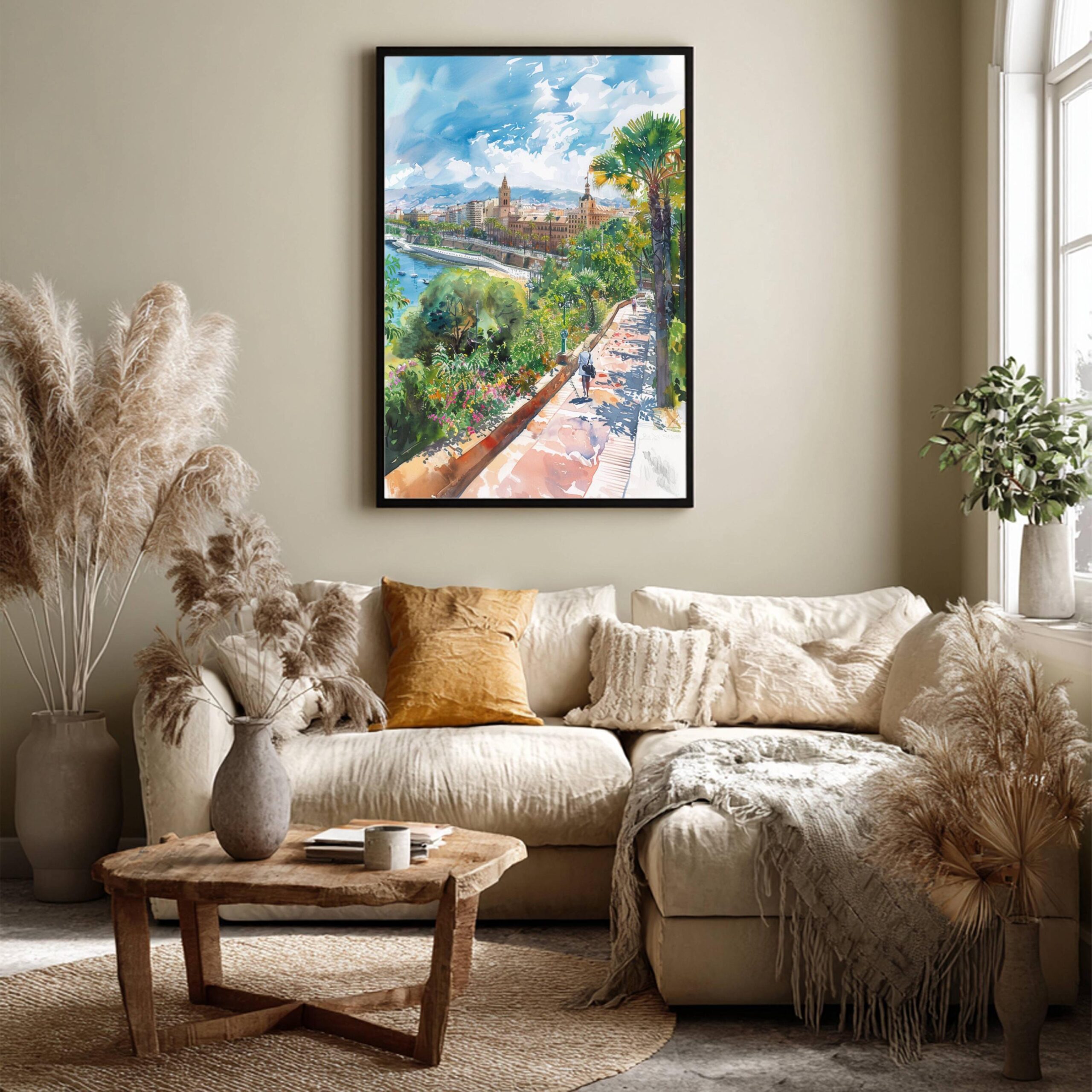 Malaga Andalusia Spain Watercolor Print: Travel Art Poster - Image 7
