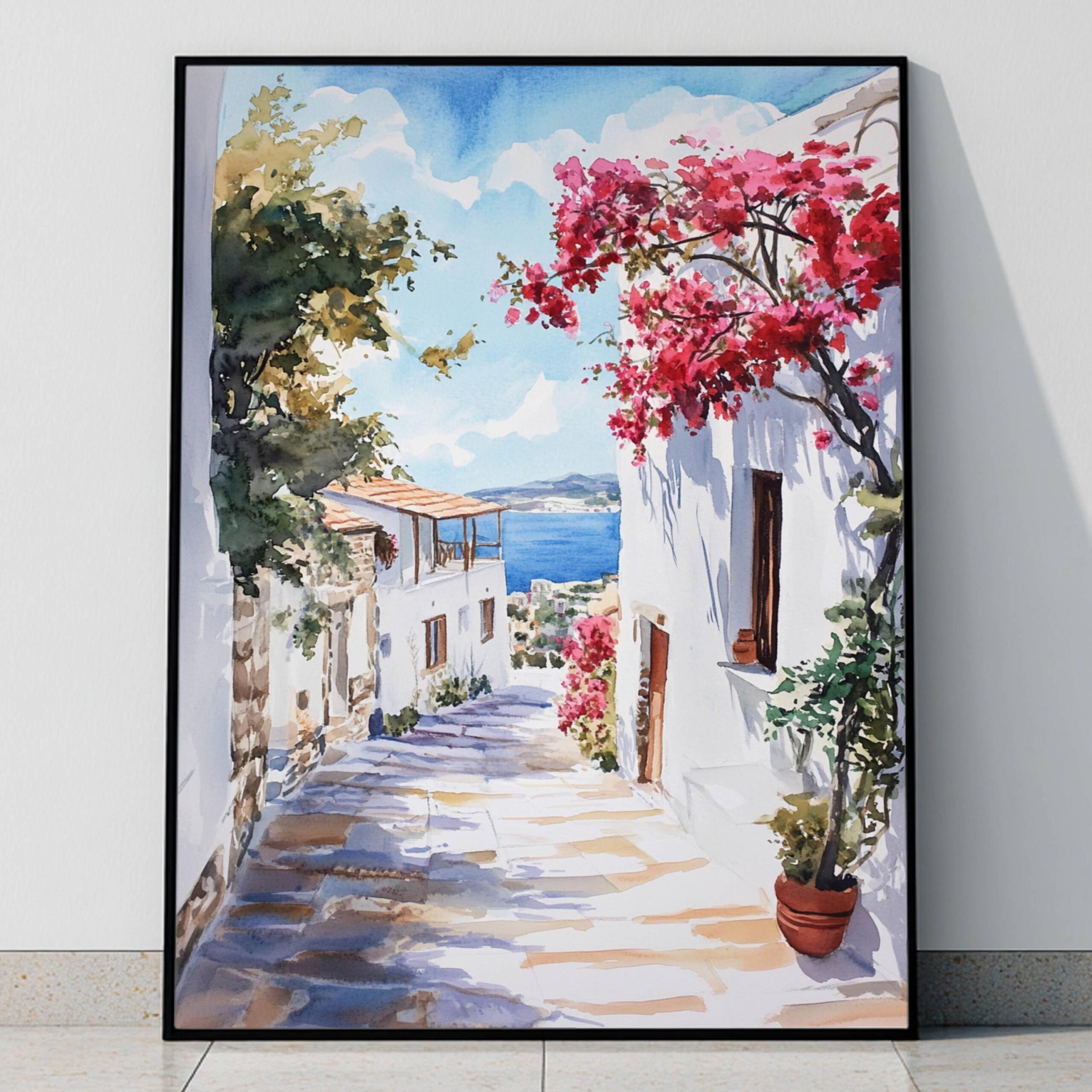 Assos Kefalonia Island Greece Europe Watercolor: Greek Travel Art Poster - Image 9