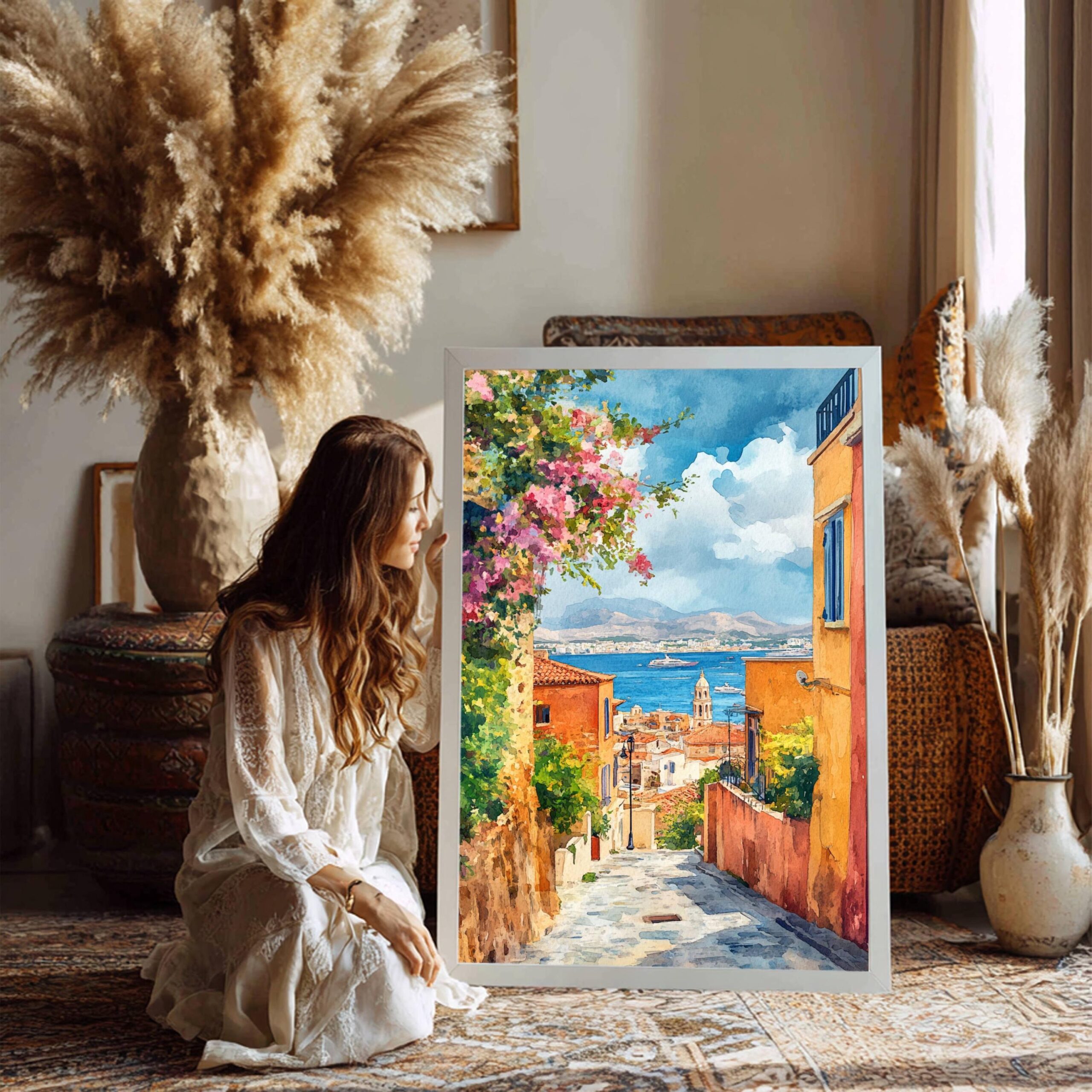 Chania Crete Greece Europe Watercolor Print: Greek Travel Art Poster - Image 2