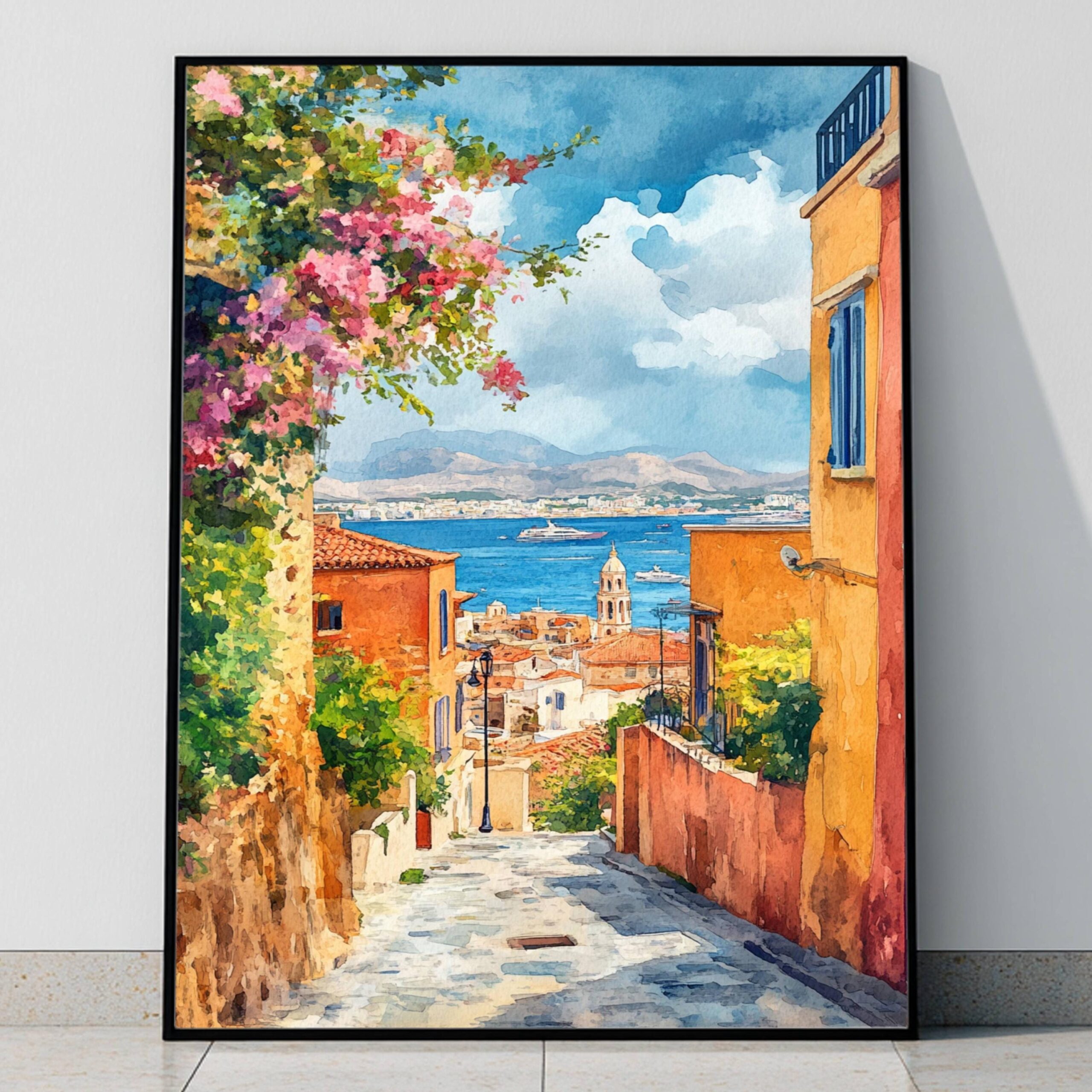 Chania Crete Greece Europe Watercolor Print: Greek Travel Art Poster - Image 9