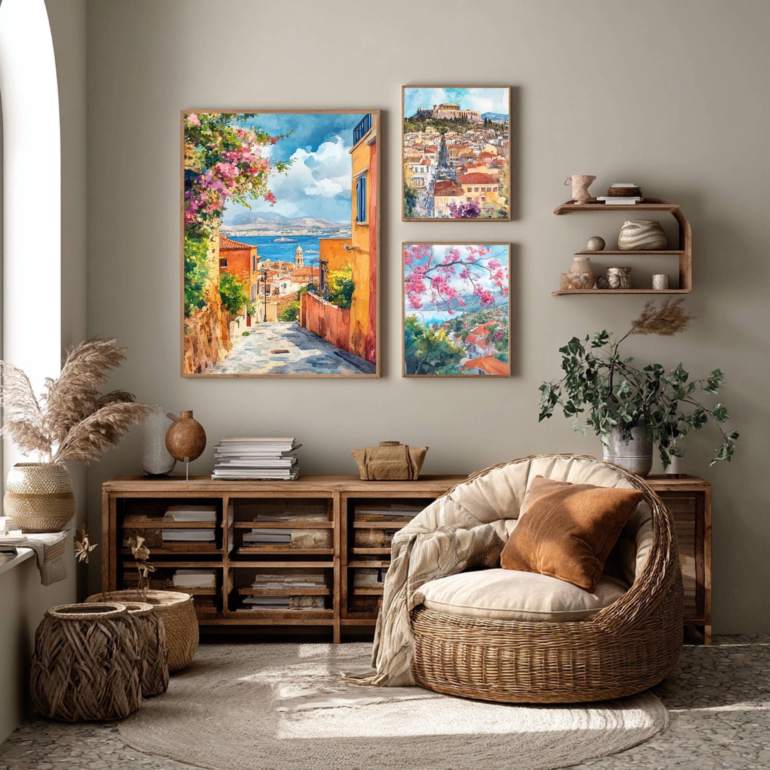 Chania Crete Greece Europe Watercolor Print: Greek Travel Art Poster - Image 6