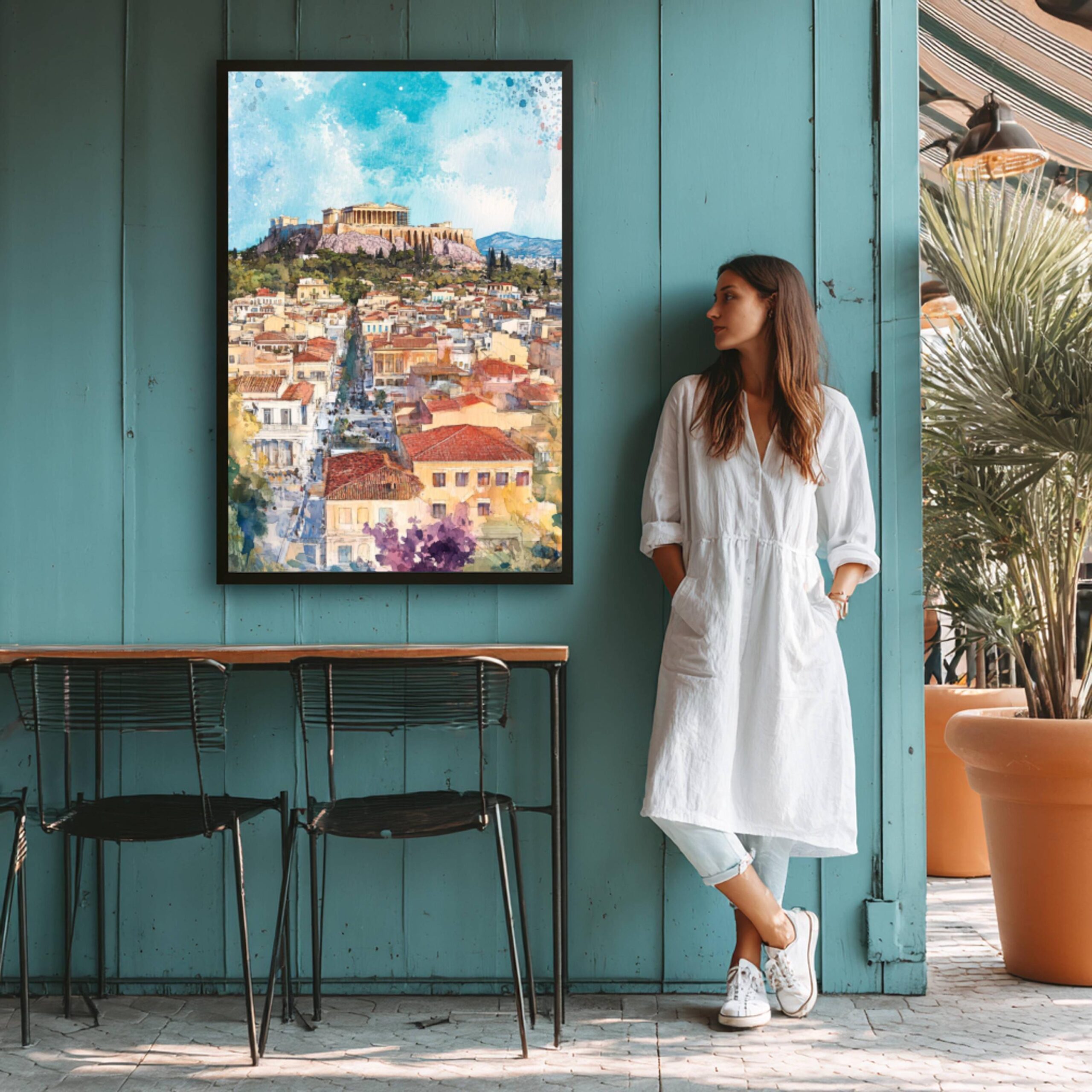Athens Greece Europe Watercolor: Greek Travel Art Poster - Image 4