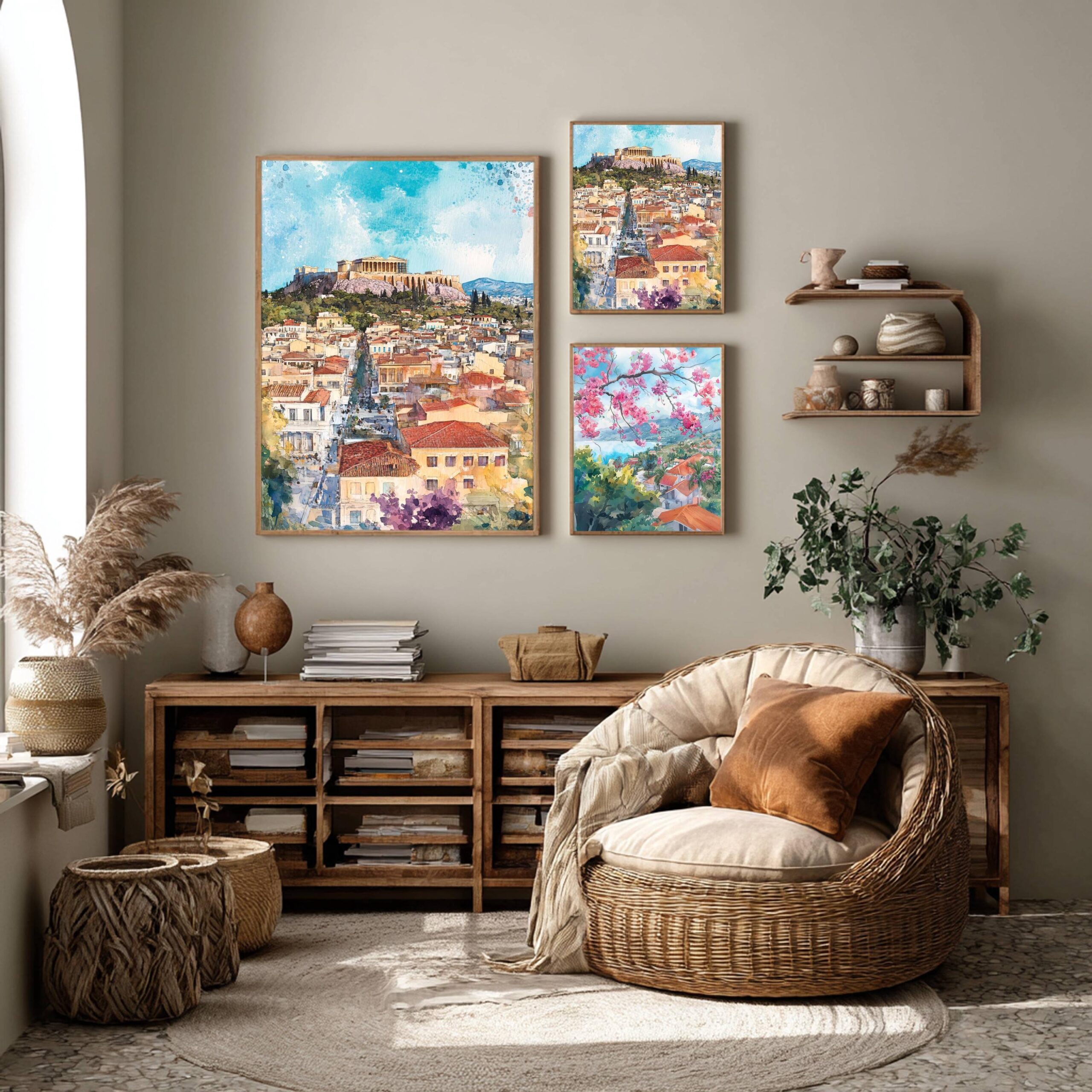 Athens Greece Europe Watercolor: Greek Travel Art Poster - Image 6