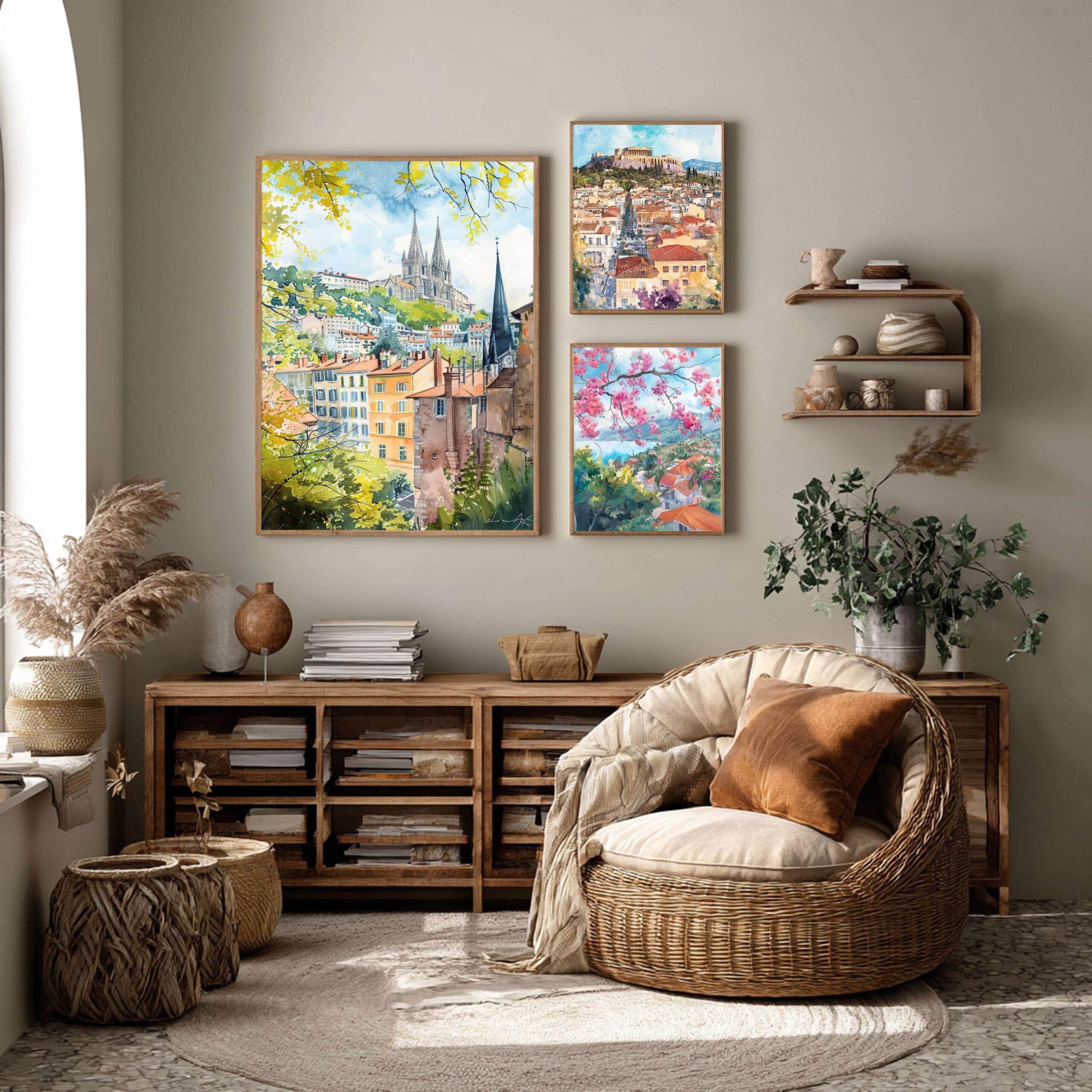 Lyon France Watercolor: Travel Art Poster - Image 3