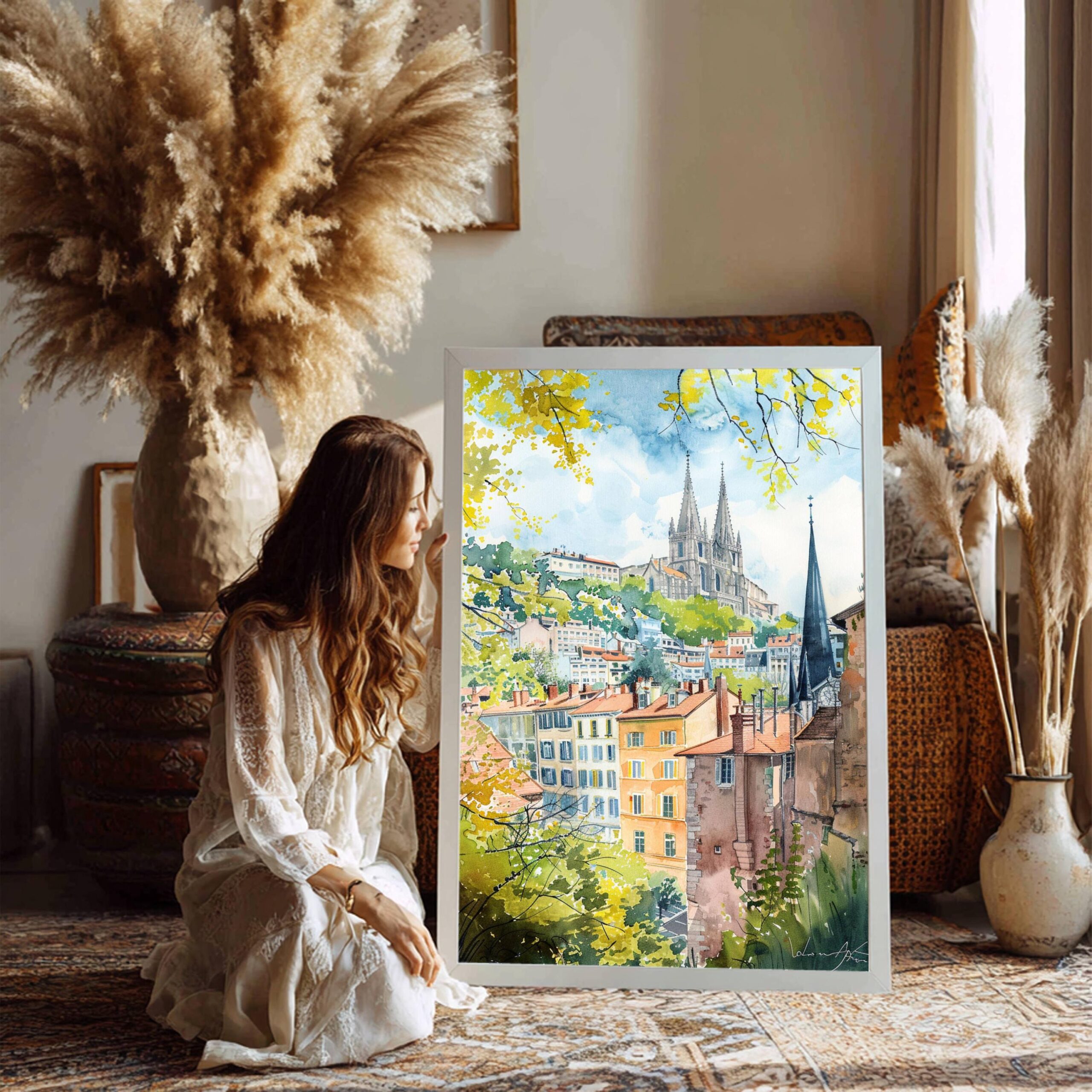 Lyon France Watercolor: Travel Art Poster - Image 4