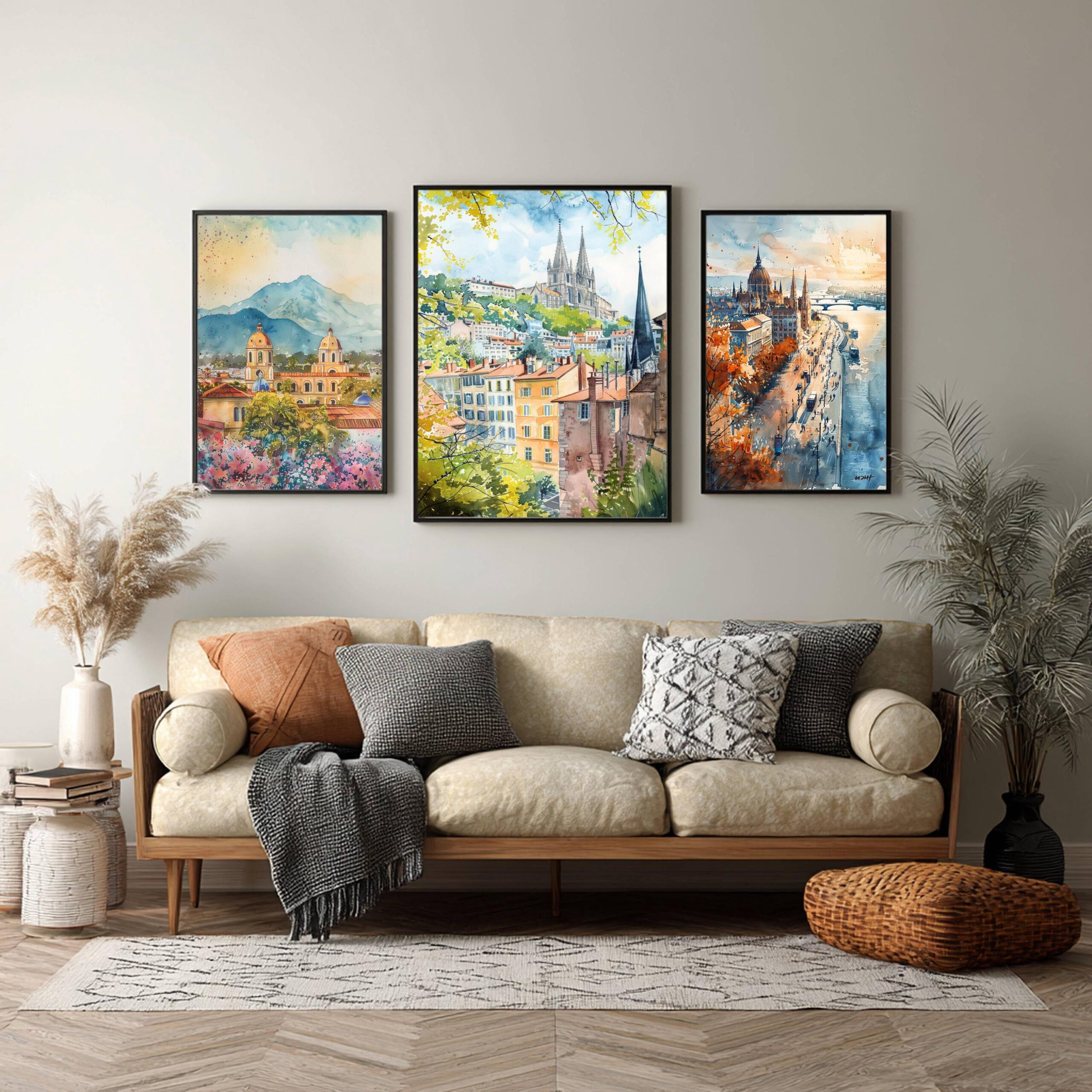 Lyon France Watercolor: Travel Art Poster - Image 2