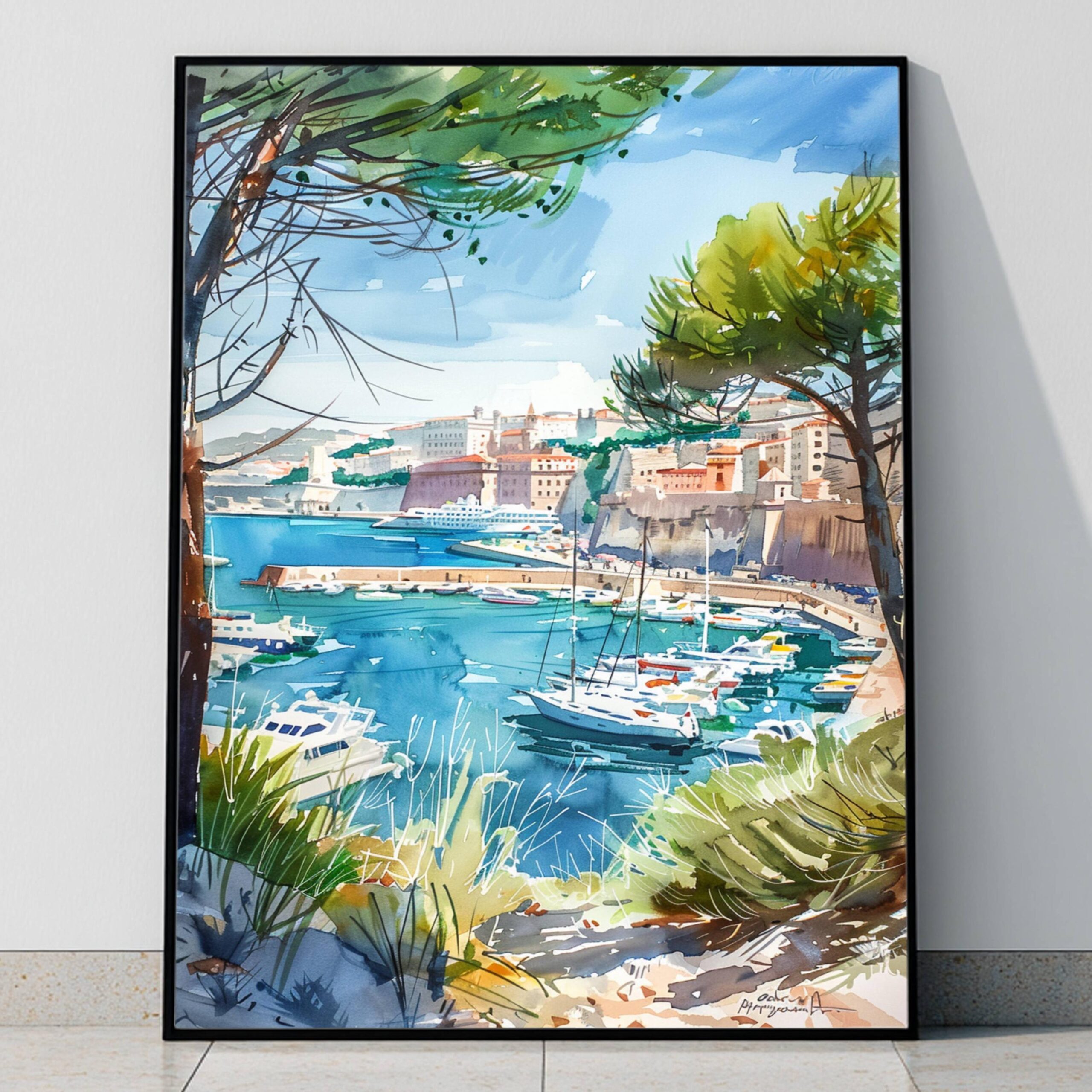 Marseille France Watercolor: Travel Poster - Image 10