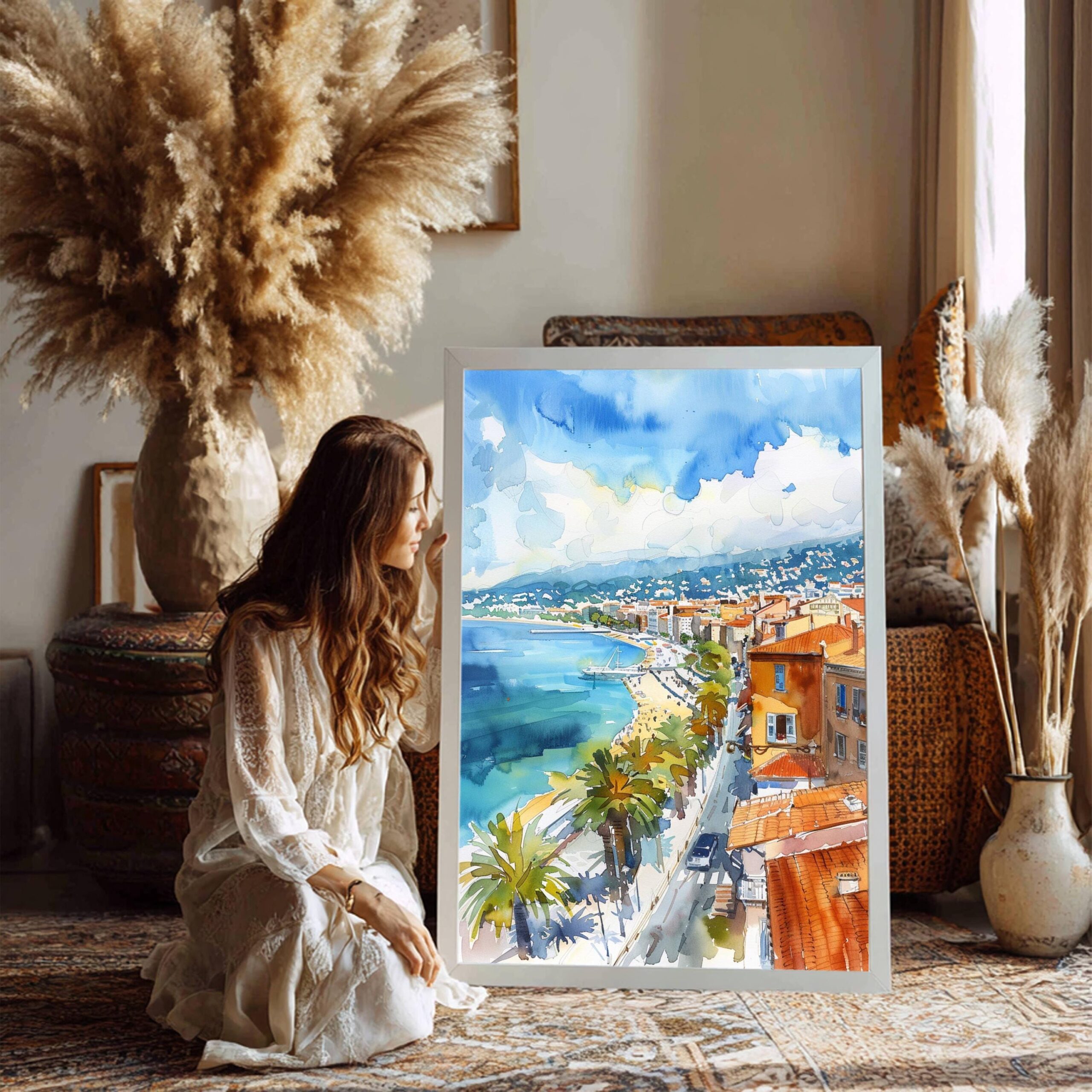 Nice France Watercolor: Travel Poster - Image 3