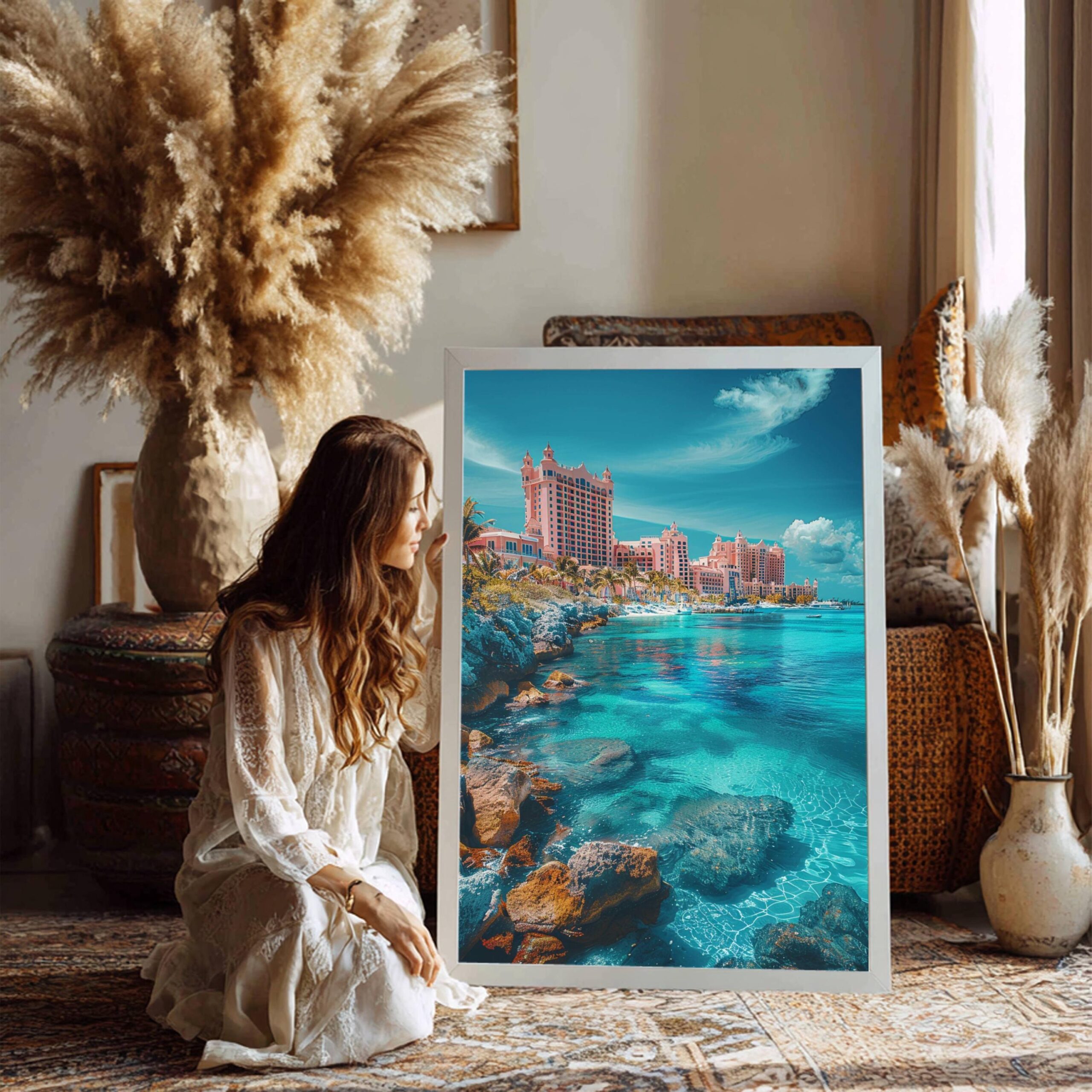 Nassau The Bahamas Caribbean Watercolor: Travel Poster - Image 2
