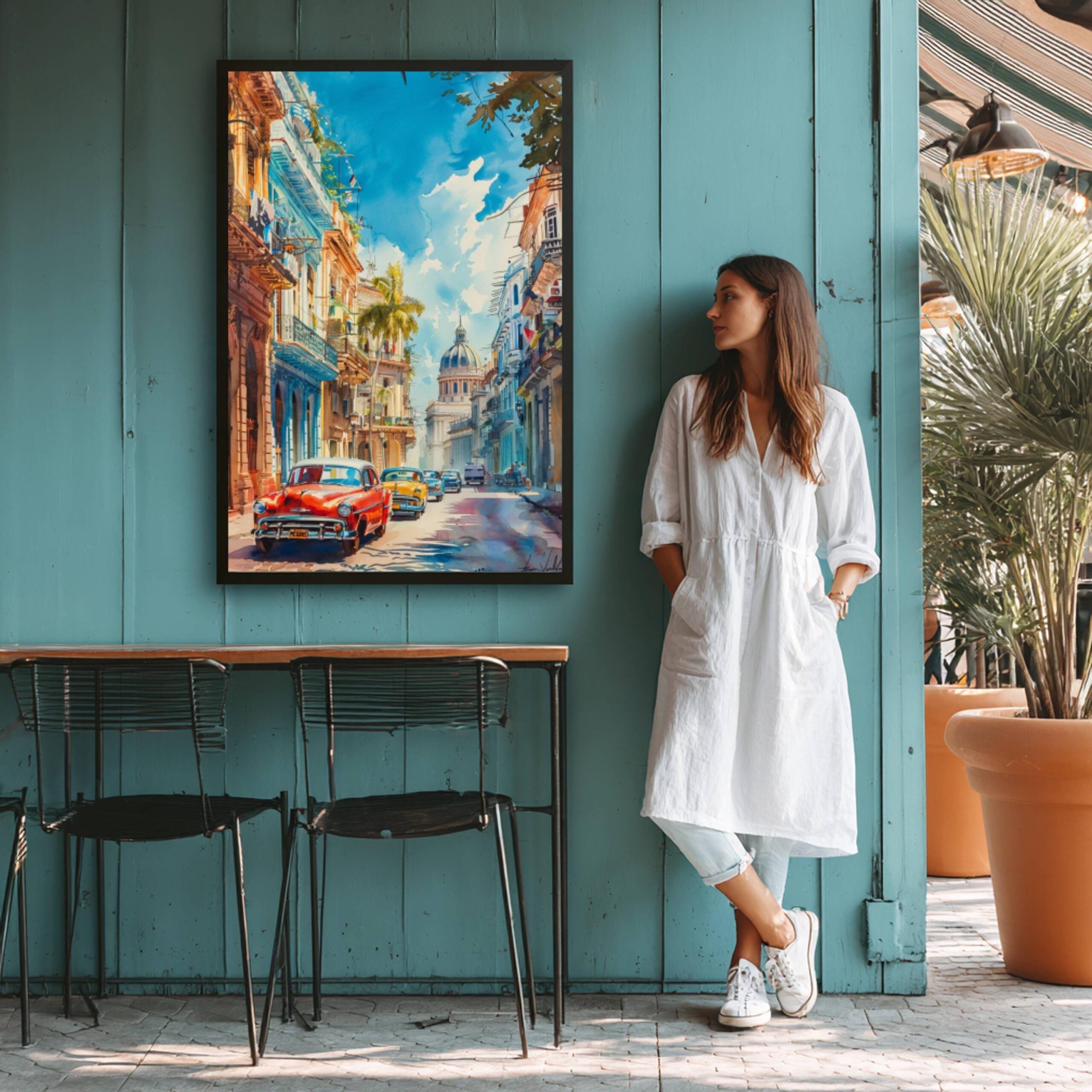 Havana Cuba Caribbean Watercolor Print: Travel Art Poster - Image 4