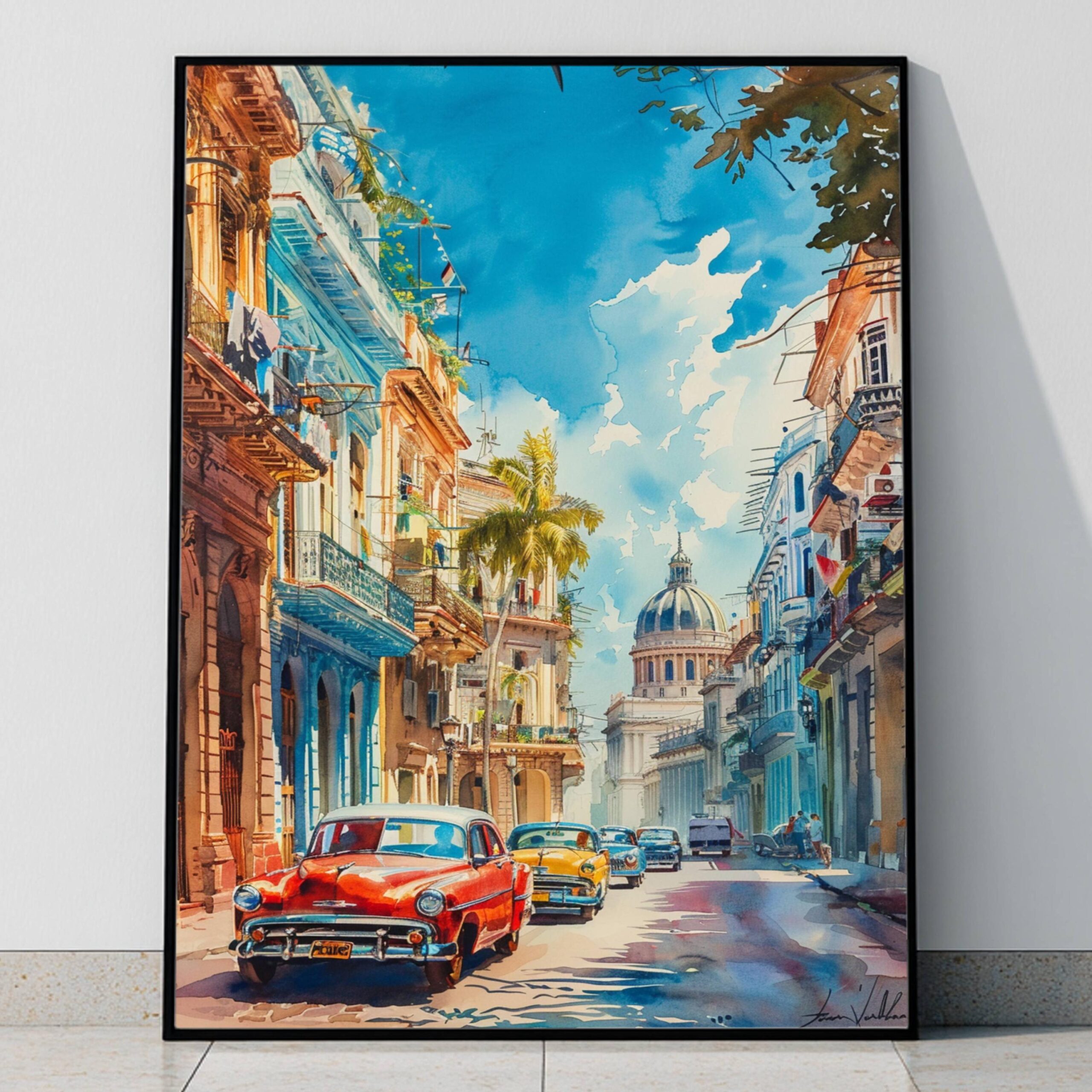 Havana Cuba Caribbean Watercolor Print: Travel Art Poster - Image 9