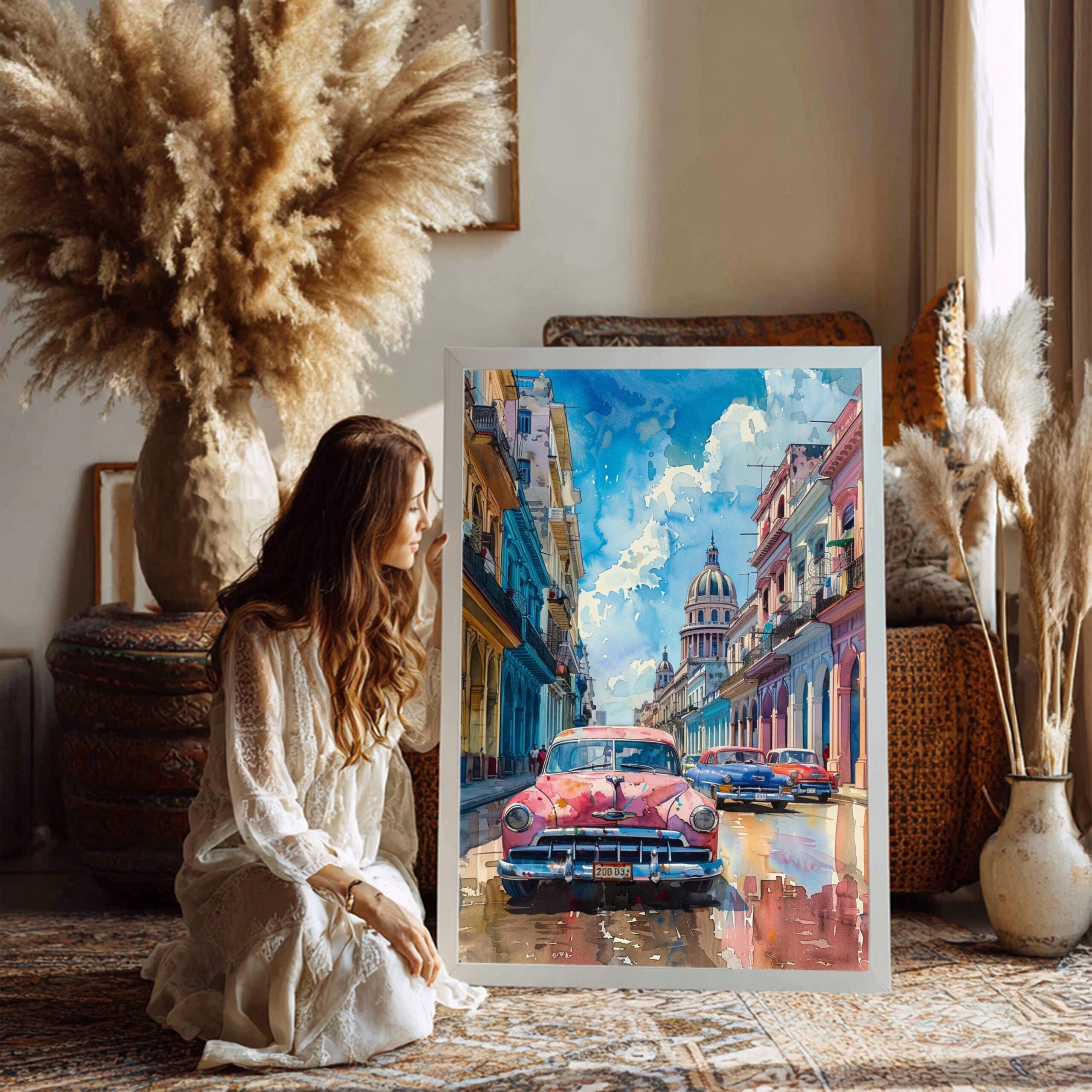 Cuba Caribbean Watercolor Print: Travel Art Poster - Image 2