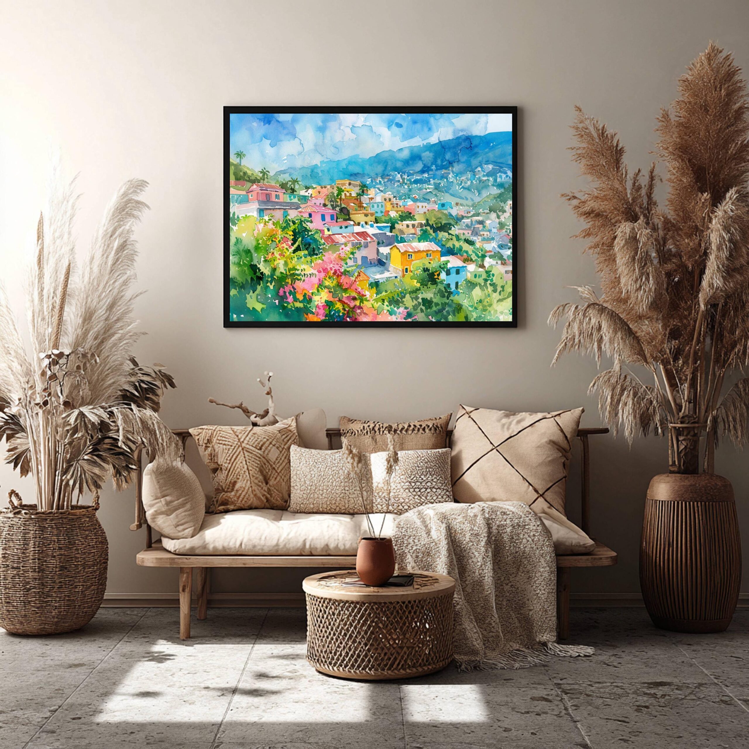 Port au Prince Haiti Watercolor: Travel Art Poster - Image 2