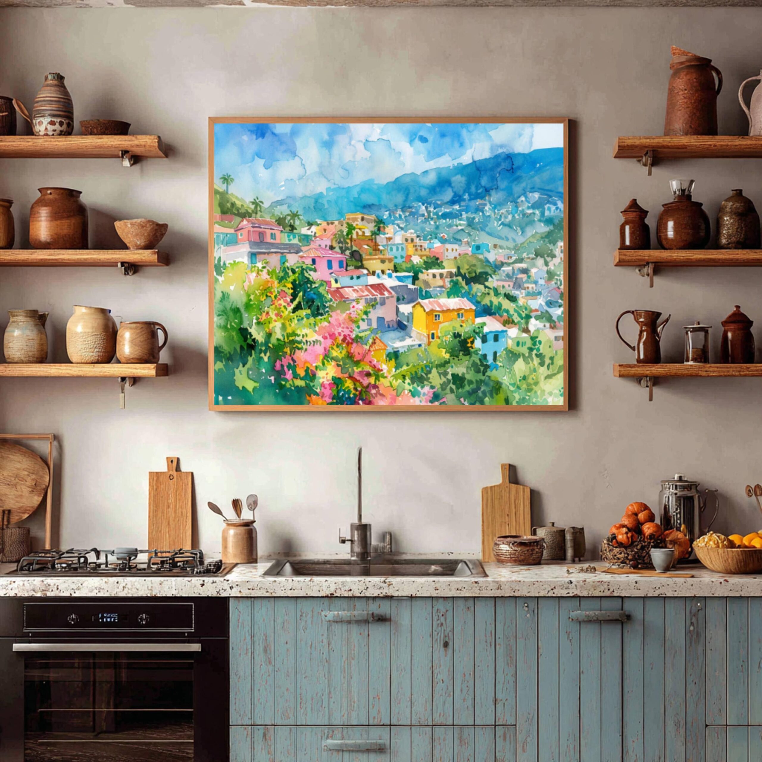 Port au Prince Haiti Watercolor: Travel Art Poster - Image 6