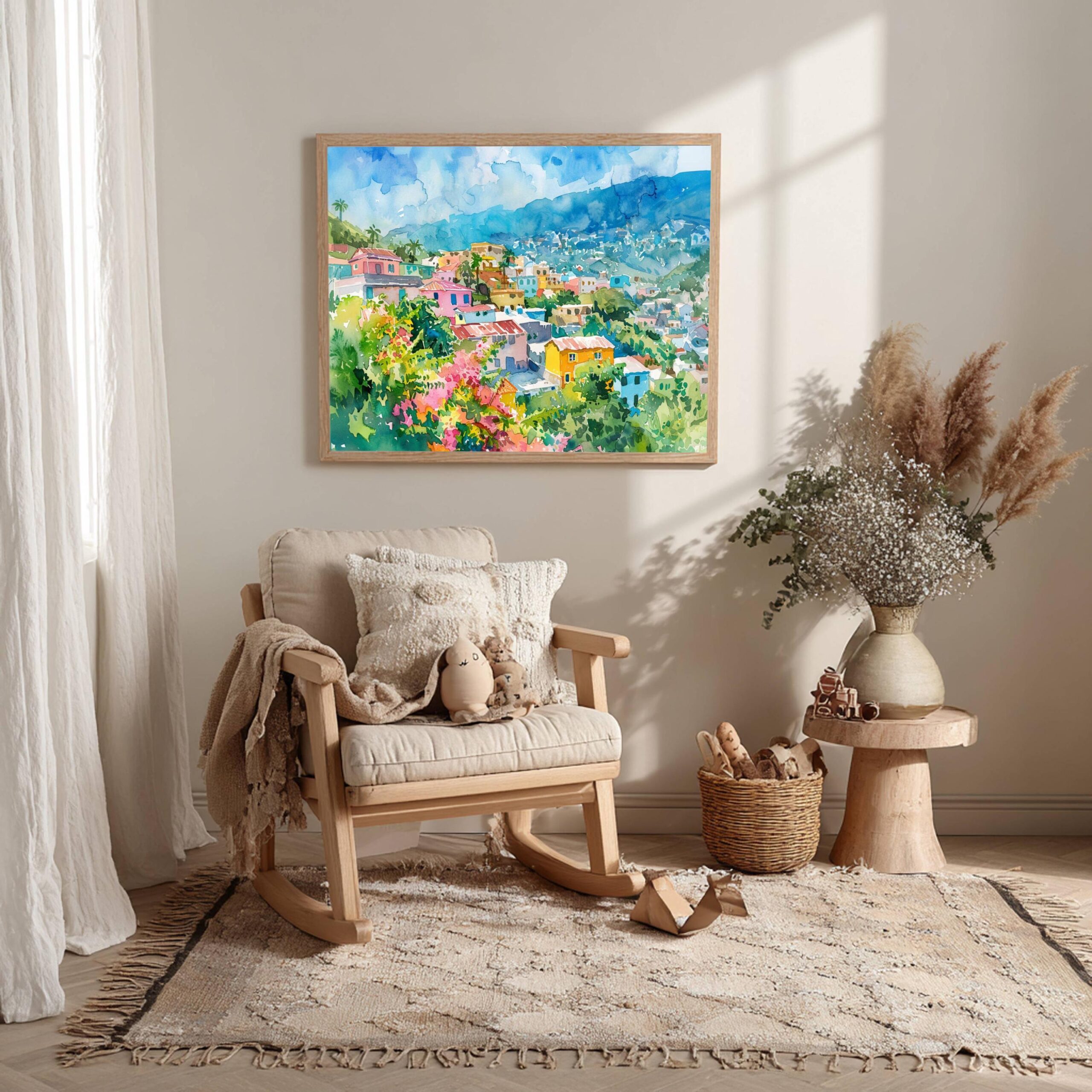 Port au Prince Haiti Watercolor: Travel Art Poster - Image 8