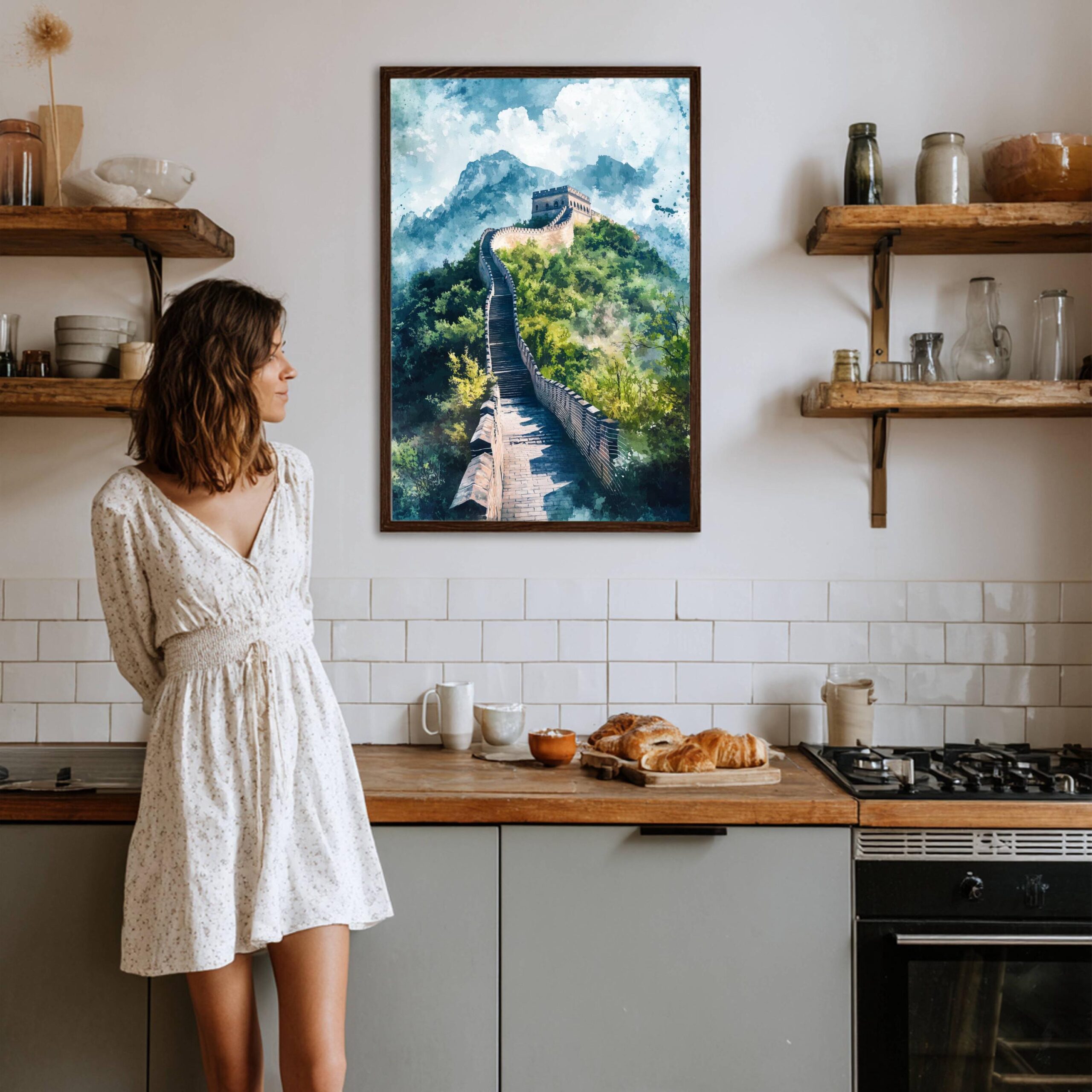 Wall of China Print: Watercolor Travel Art - Image 6