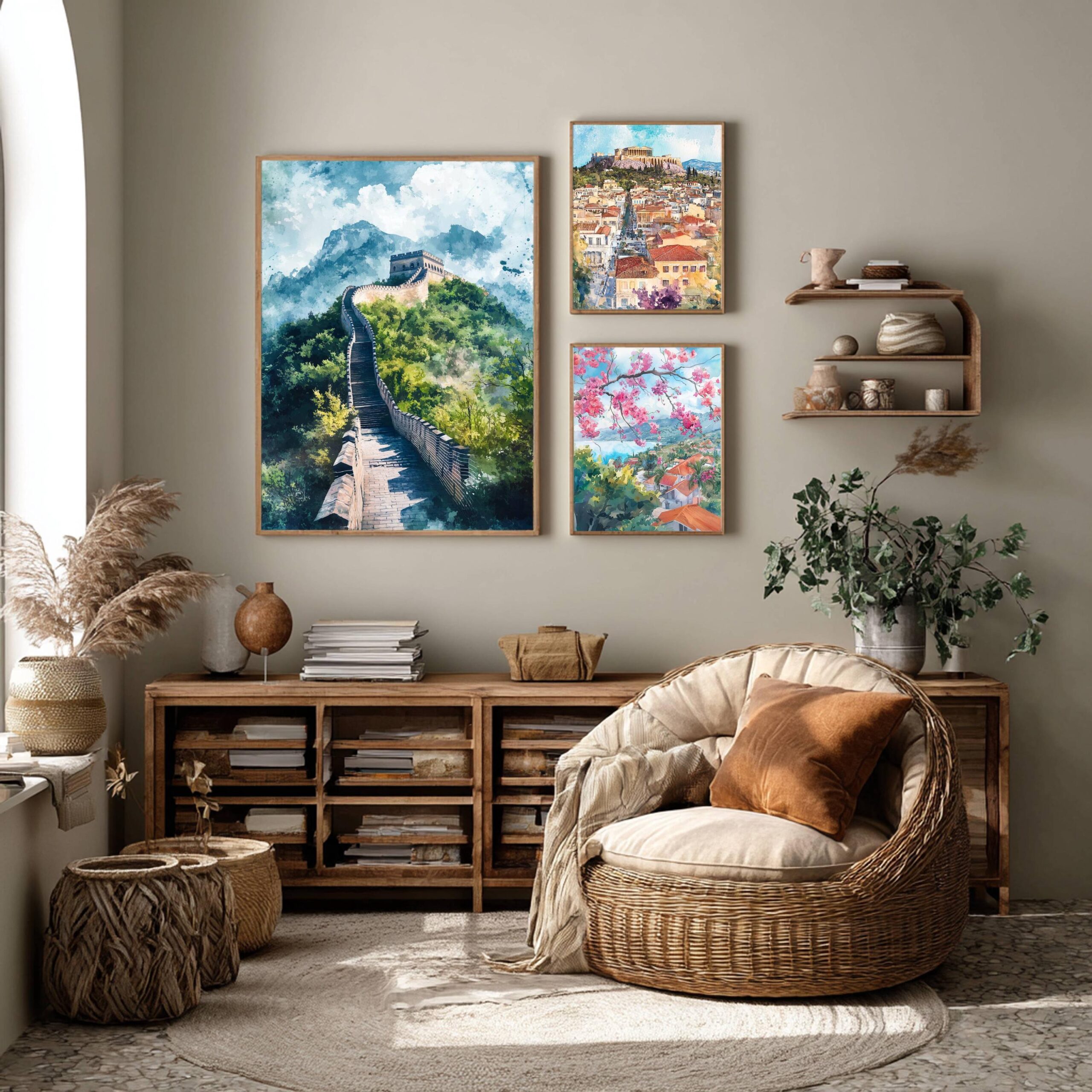 Wall of China Print: Watercolor Travel Art - Image 3
