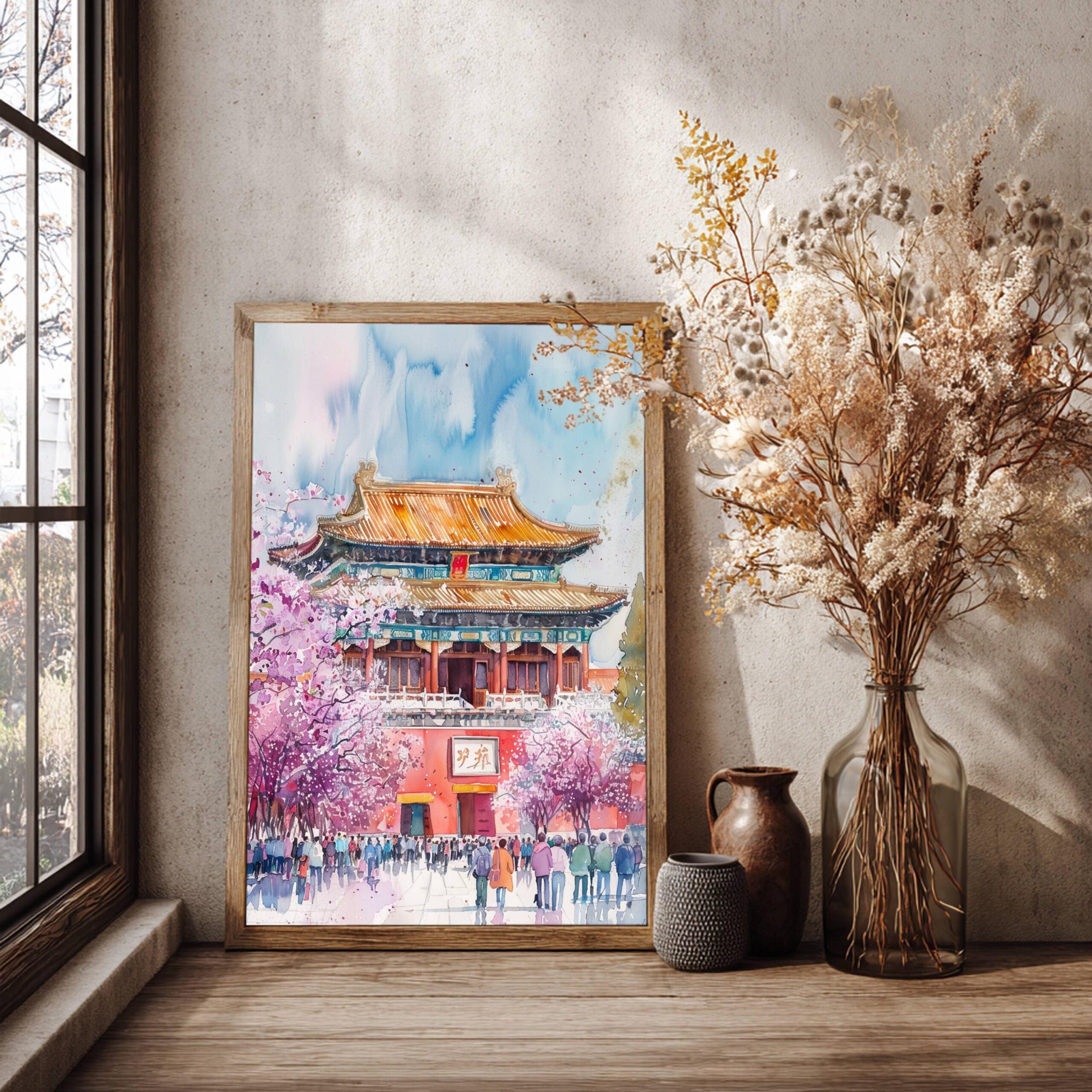 The Forbidden City China Watercolor: Travel Art Poster - Image 4