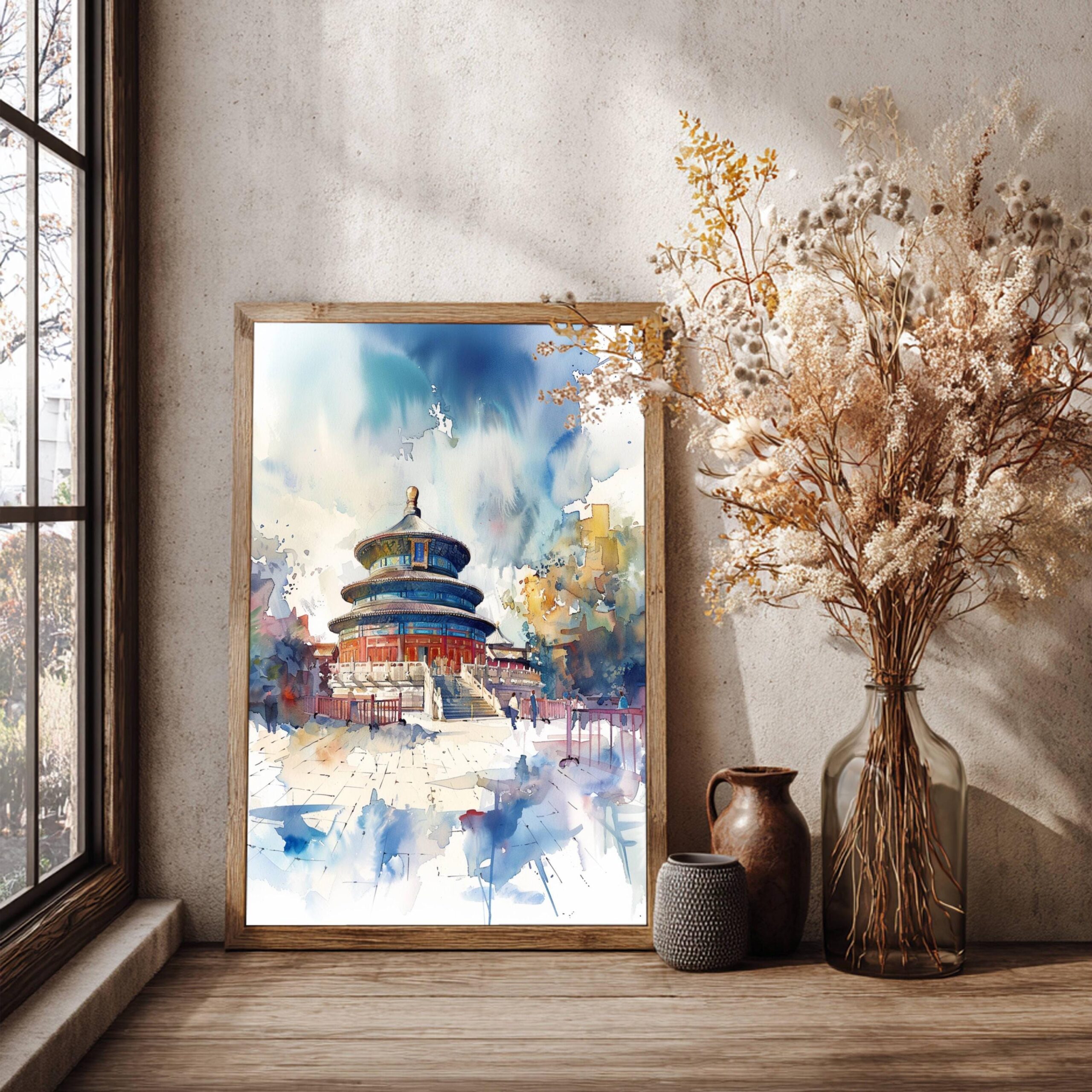 The Temple of Heaven Beijing China Watercolor Print: Asia Travel Poster - Image 4
