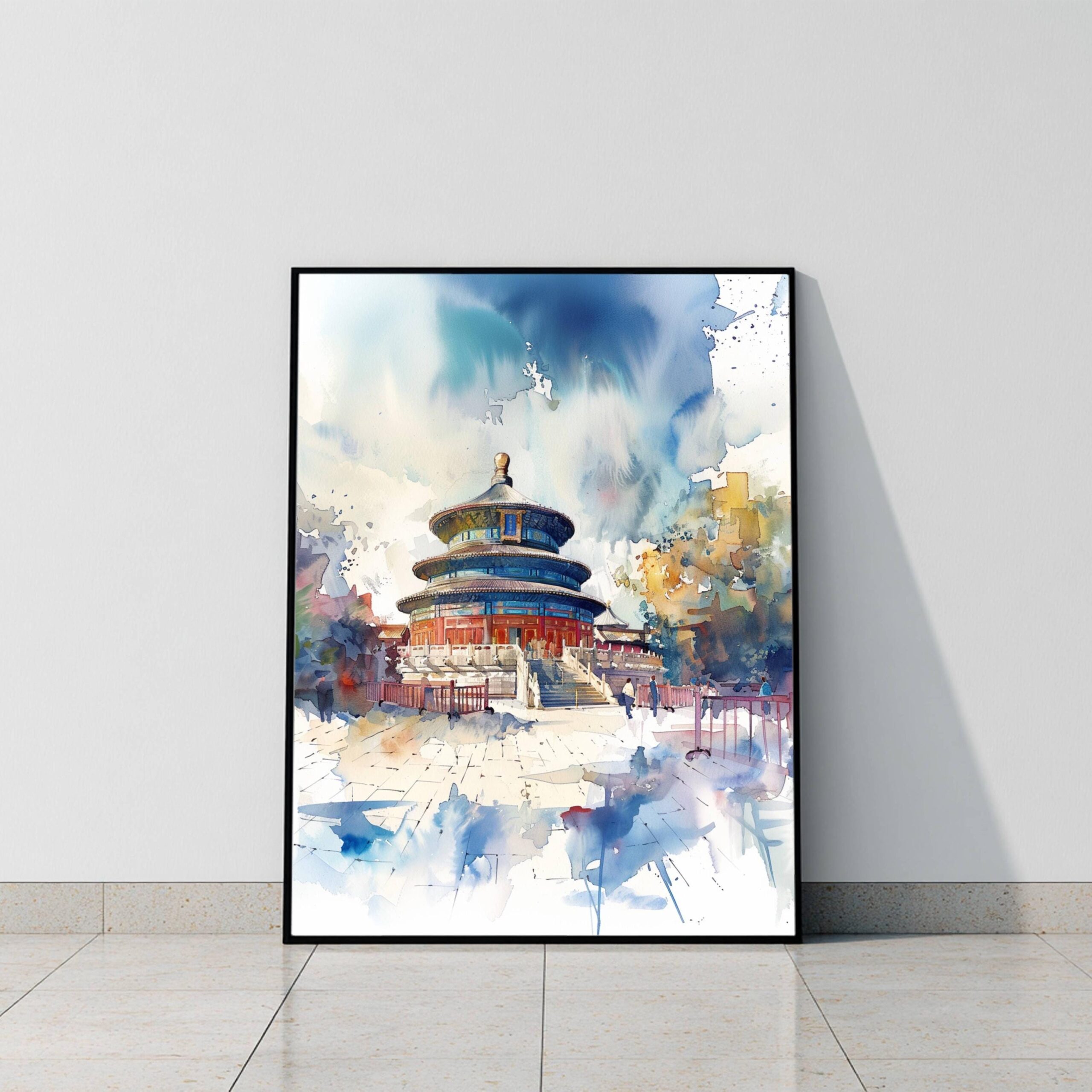 The Temple of Heaven Beijing China Watercolor Print: Asia Travel Poster - Image 9