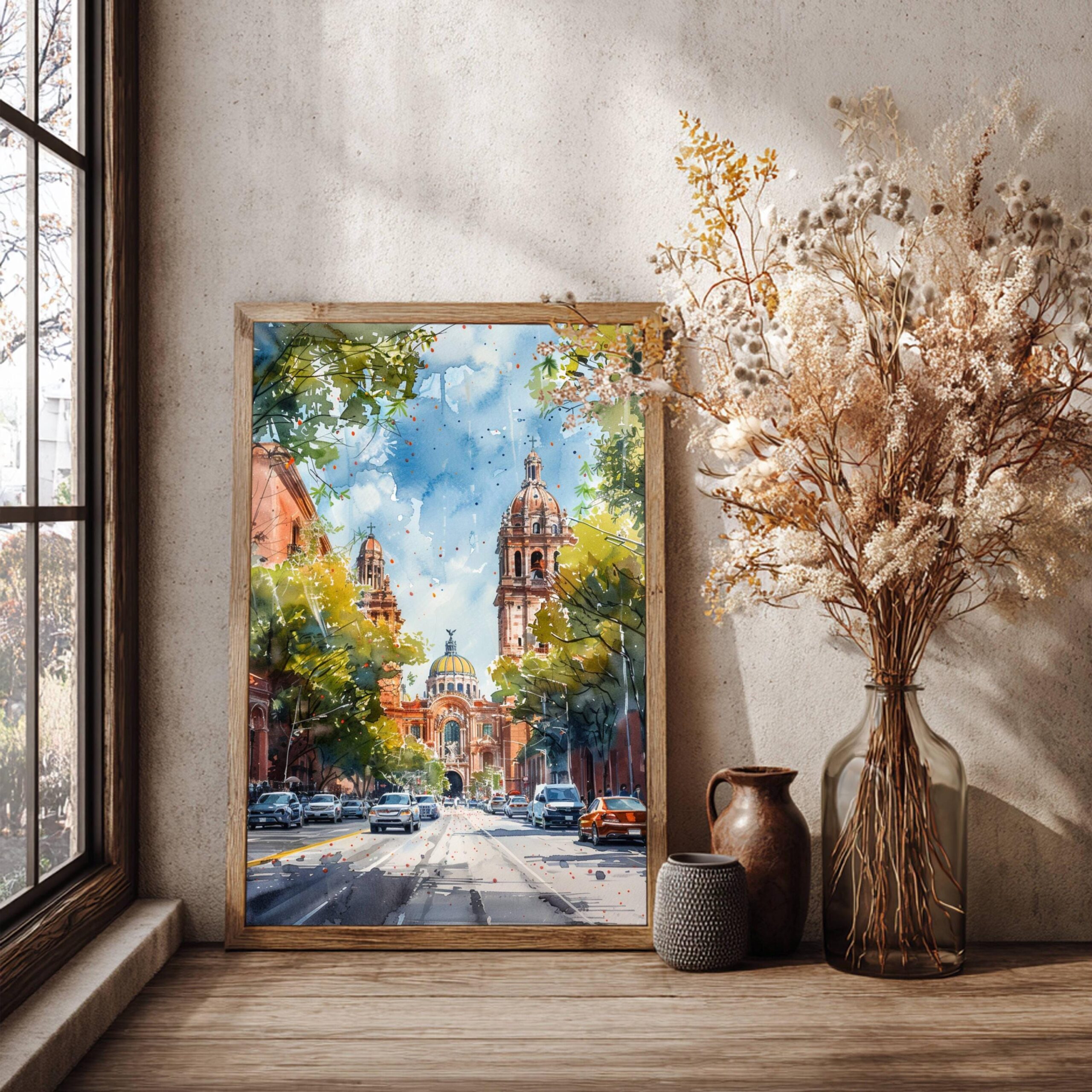 Mexico City Mexico North America Watercolor: Travel Poster - Image 3