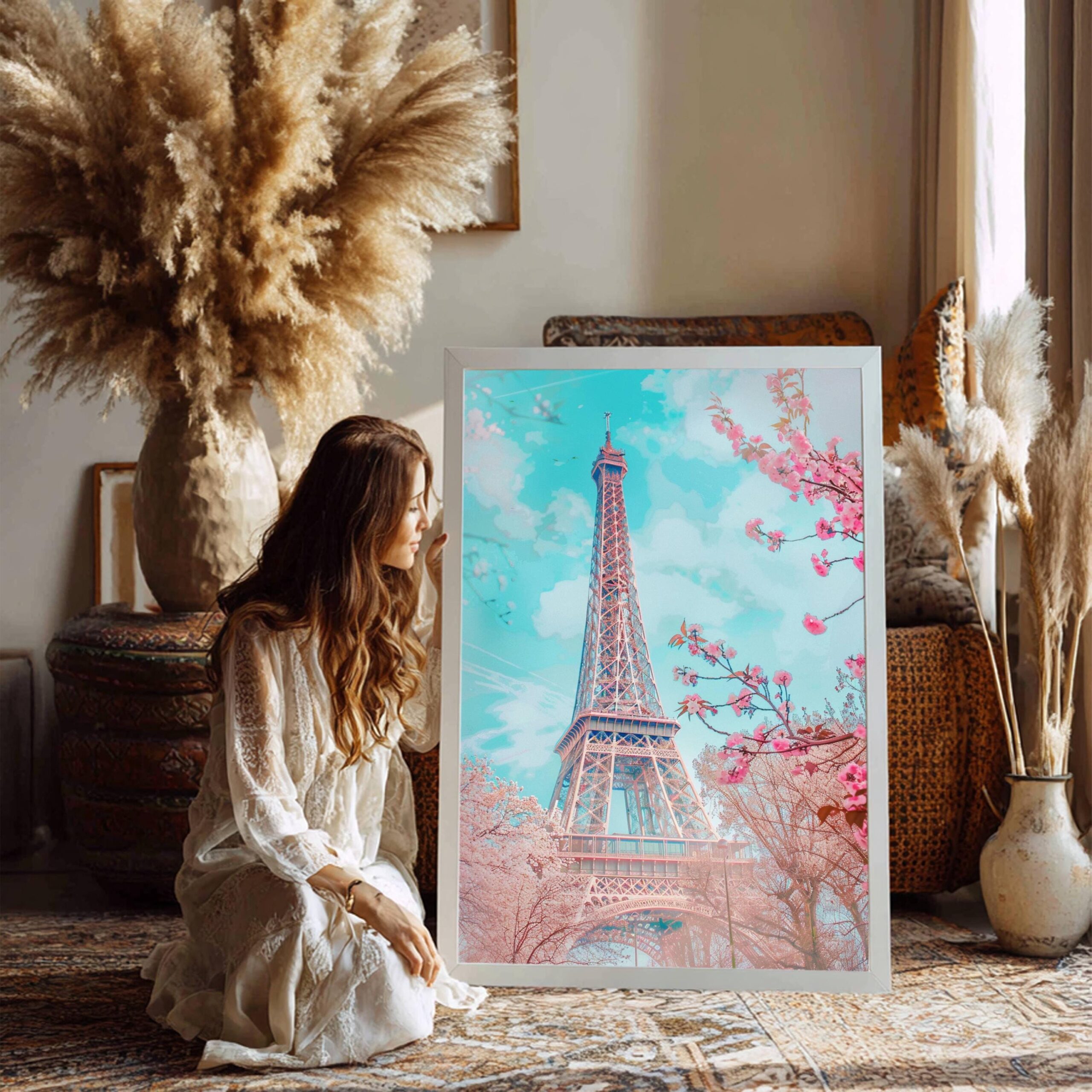 Eiffel Tower Paris France Europe Watercolor Print: French Travel Art Poster - Image 2