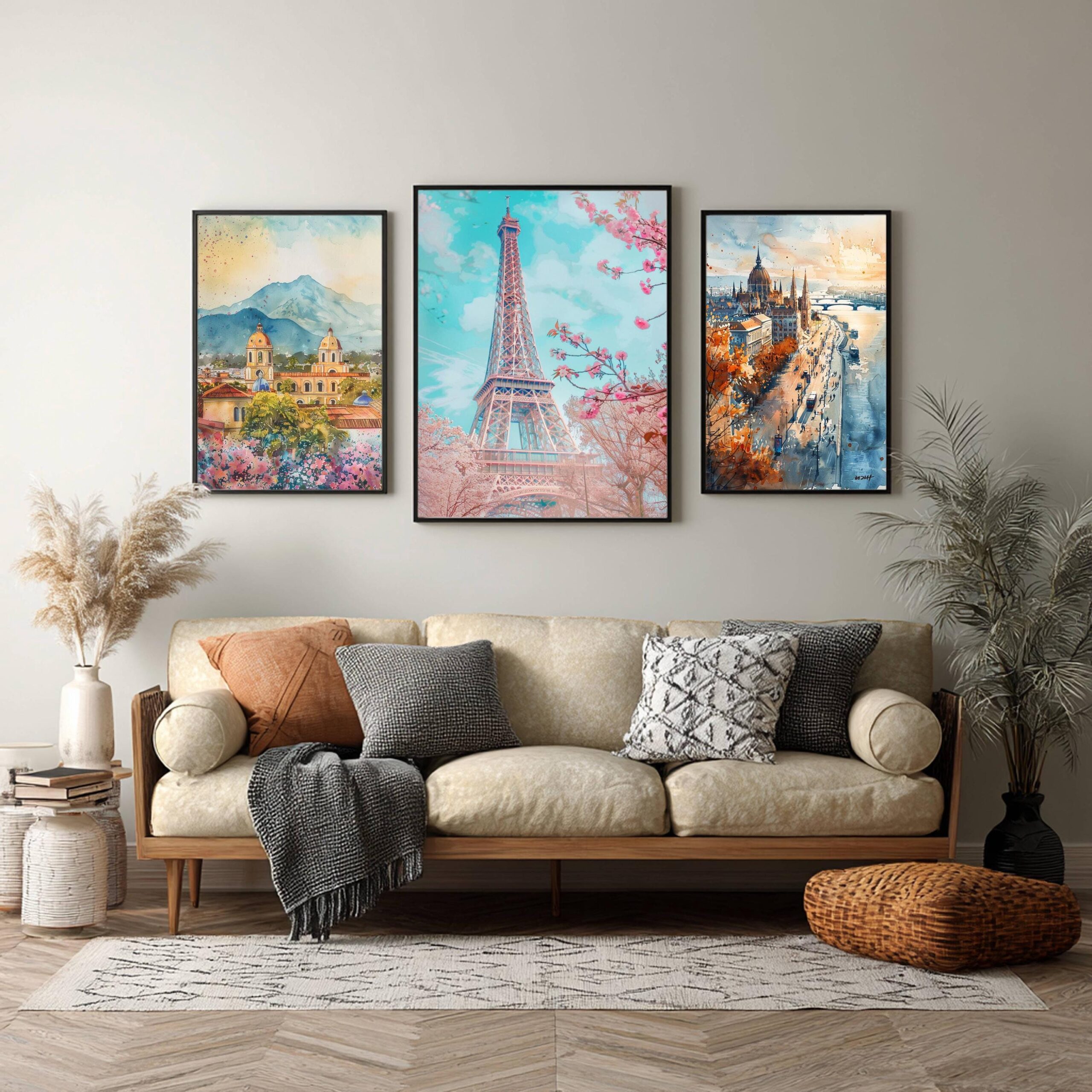 Eiffel Tower Paris France Europe Watercolor Print: French Travel Art Poster - Image 5