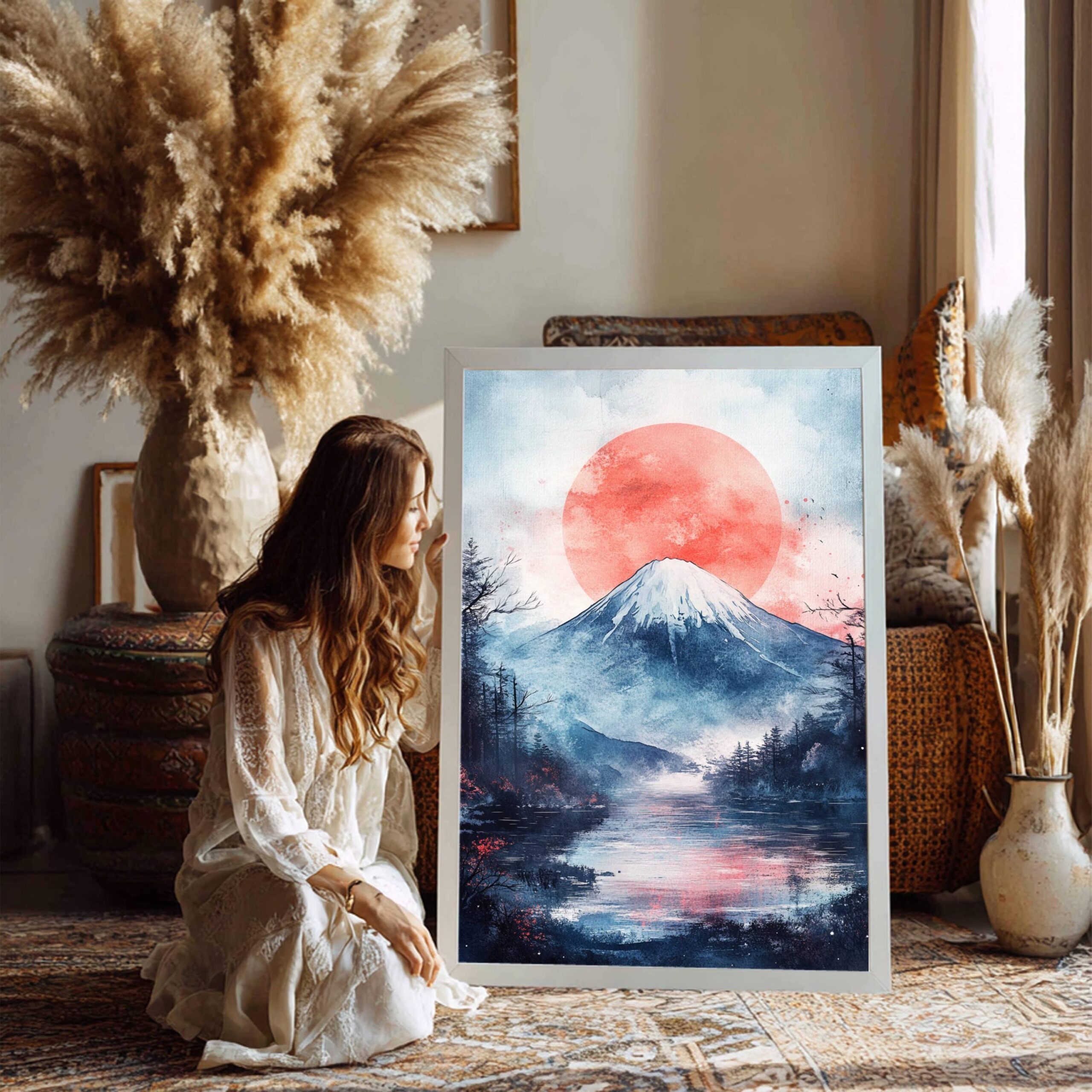 Mount Fuji Honshu Japan Asia Watercolor Print: Travel Art Poster - Image 3