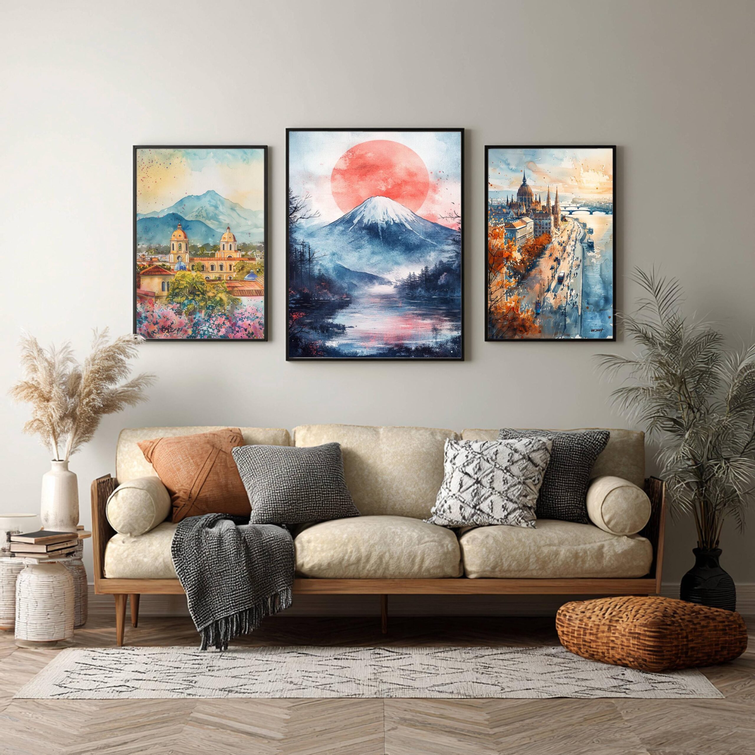 Mount Fuji Honshu Japan Asia Watercolor Print: Travel Art Poster - Image 5