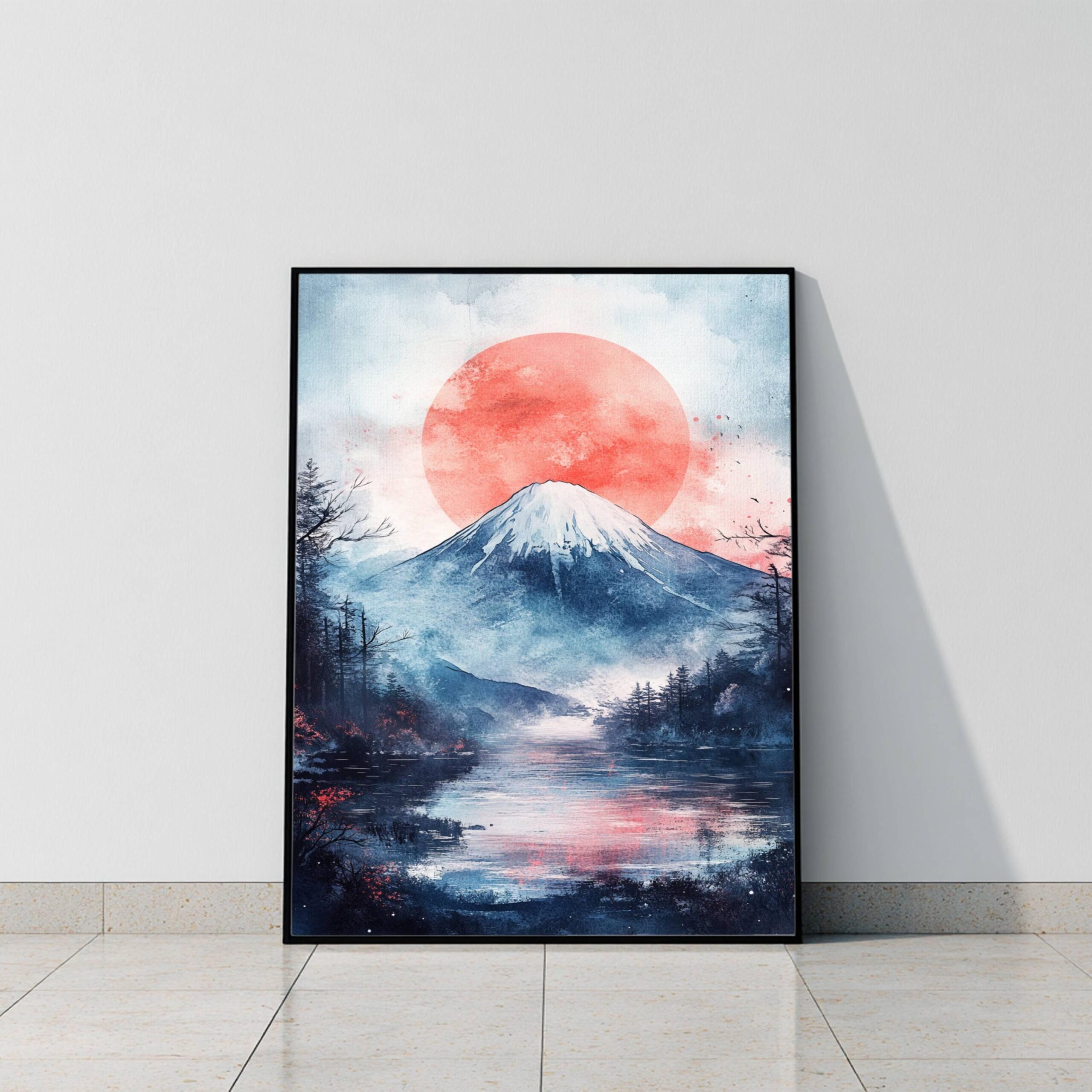 Mount Fuji Honshu Japan Asia Watercolor Print: Travel Art Poster - Image 9