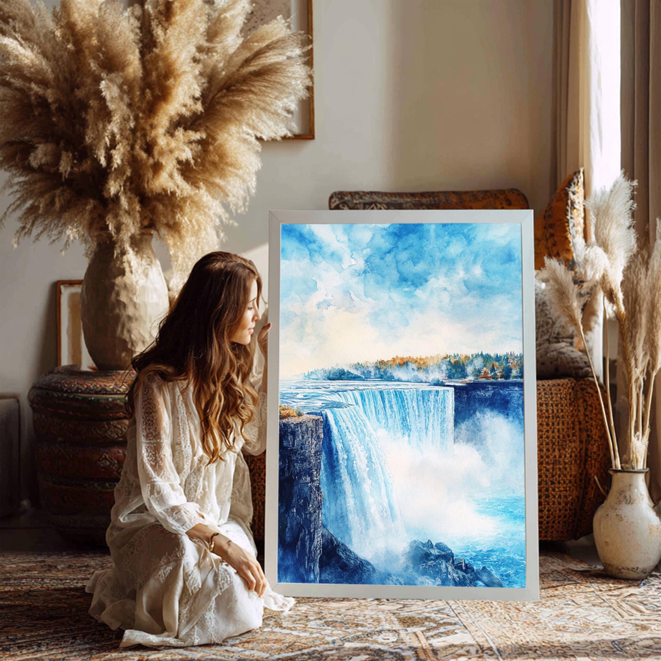 Niagara Falls New York State Watercolor Print: USA Travel Poster - Image 3
