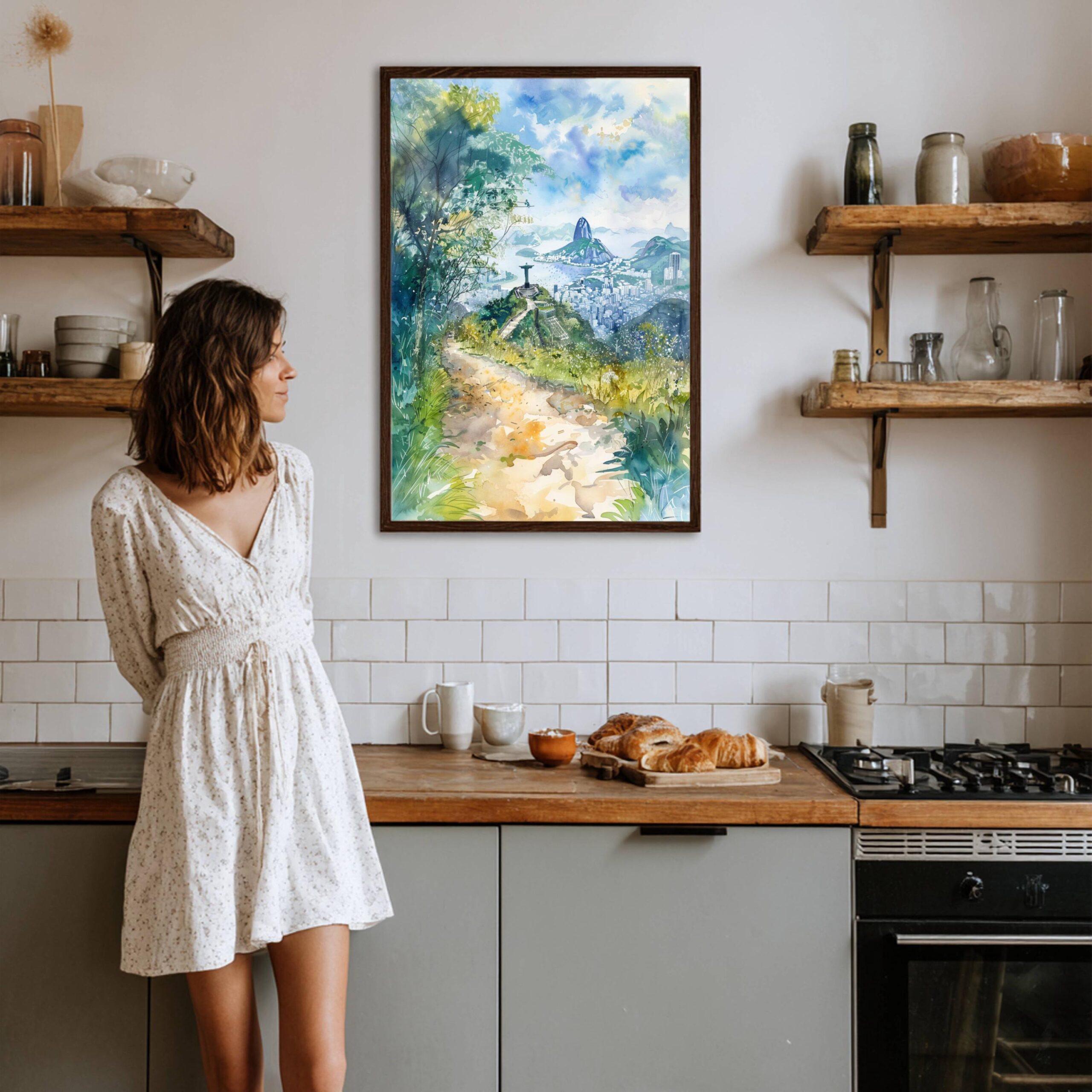 Christ the Redeemer Watercolor Print: Rio de Janeiro Travel Art Poster - Image 3