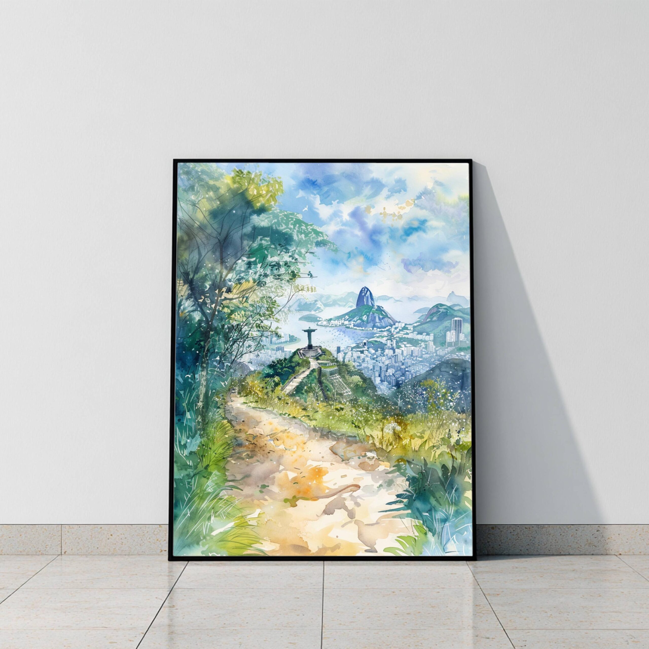 Christ the Redeemer Watercolor Print: Rio de Janeiro Travel Art Poster - Image 9