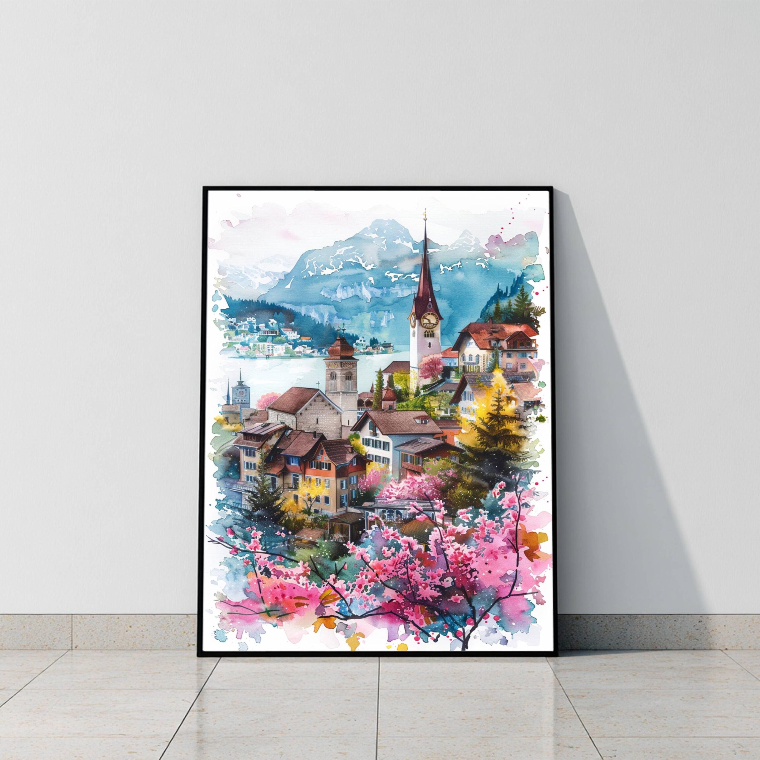Switzerland Watercolor Art Print: Europe Travel Poster - Image 10
