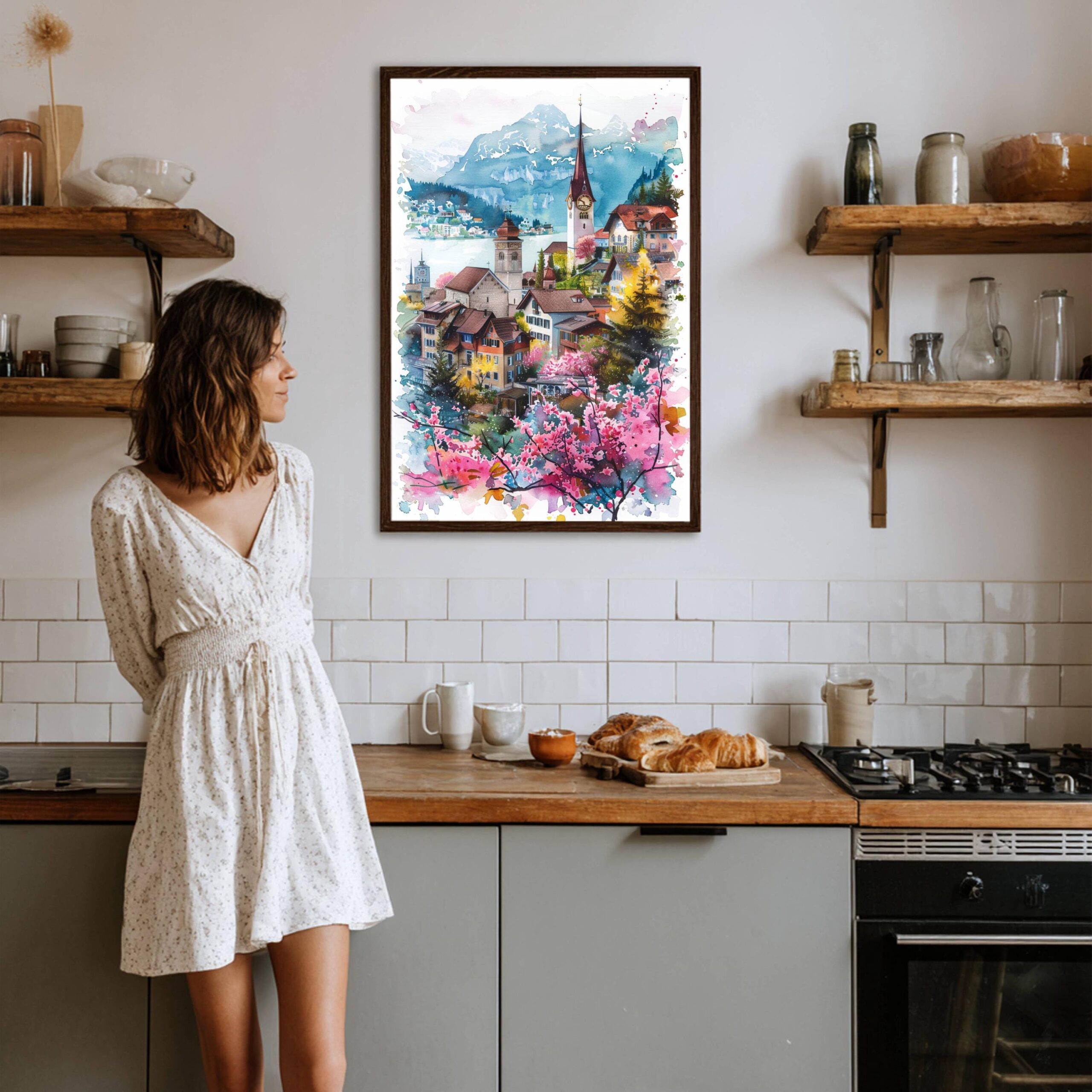Switzerland Watercolor Art Print: Europe Travel Poster - Image 4