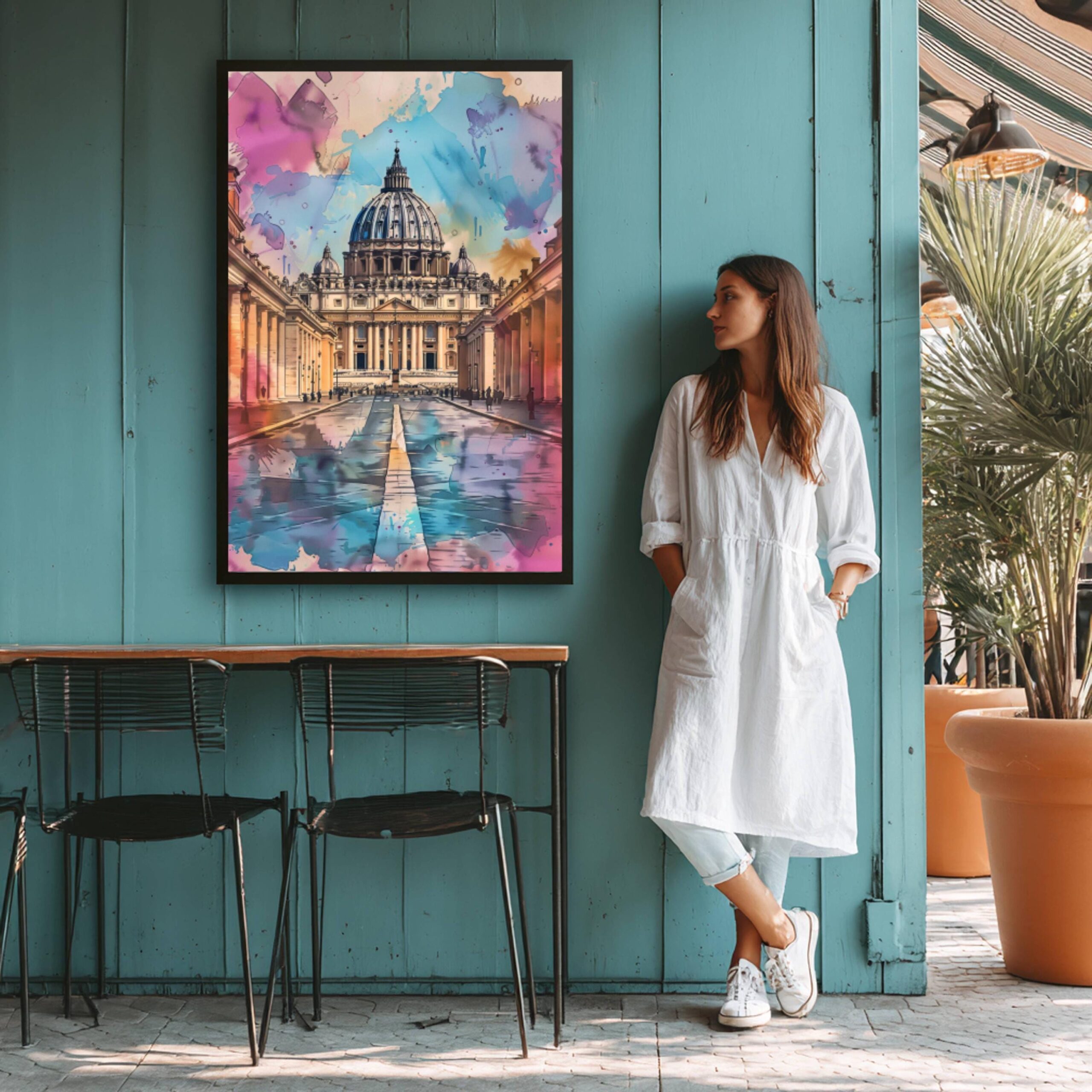 St Peter's Basilica Watercolor Print: Vatican City Travel Poster - Image 5
