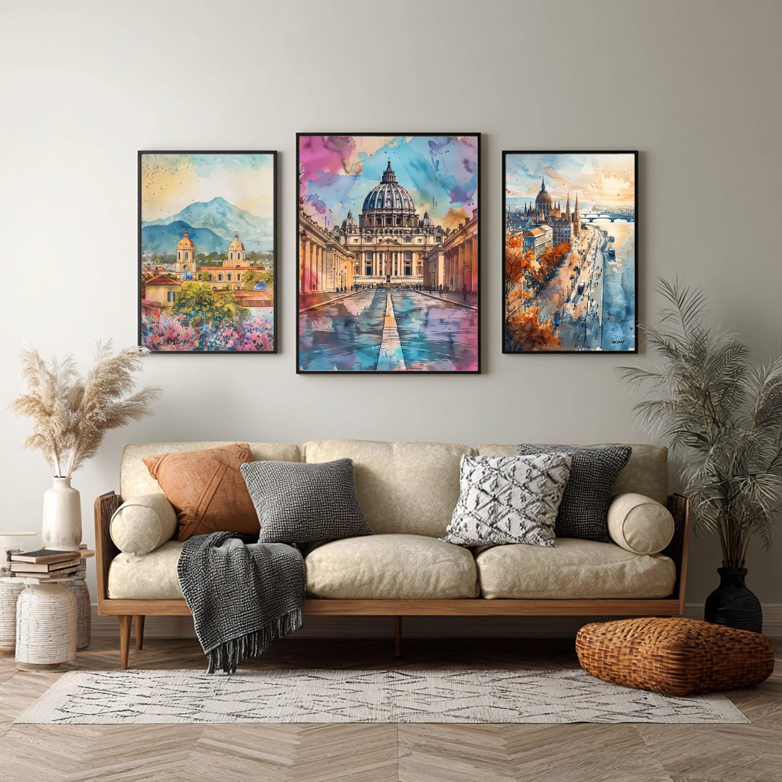 St Peter's Basilica Watercolor Print: Vatican City Travel Poster - Image 6