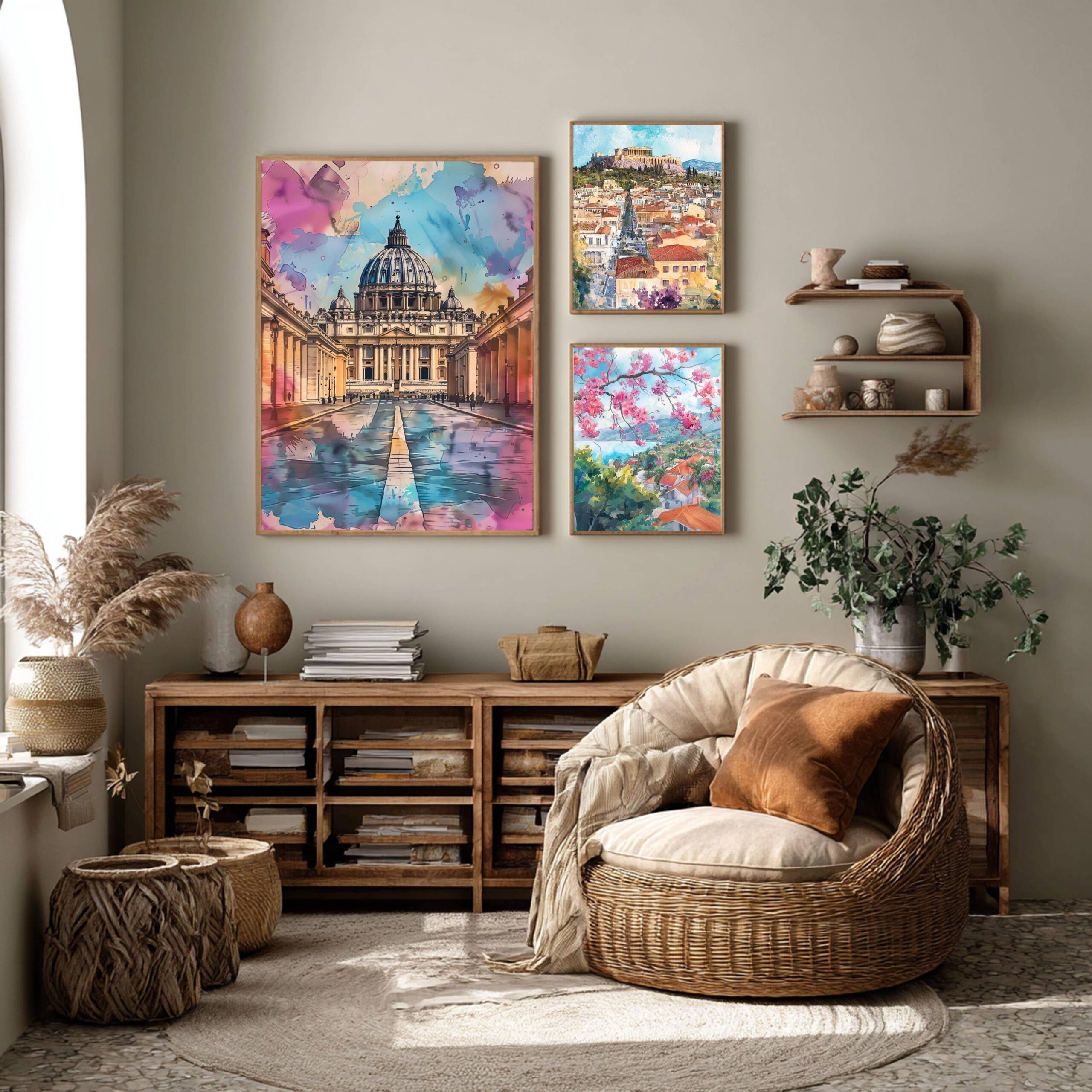 St Peter's Basilica Watercolor Print: Vatican City Travel Poster - Image 7