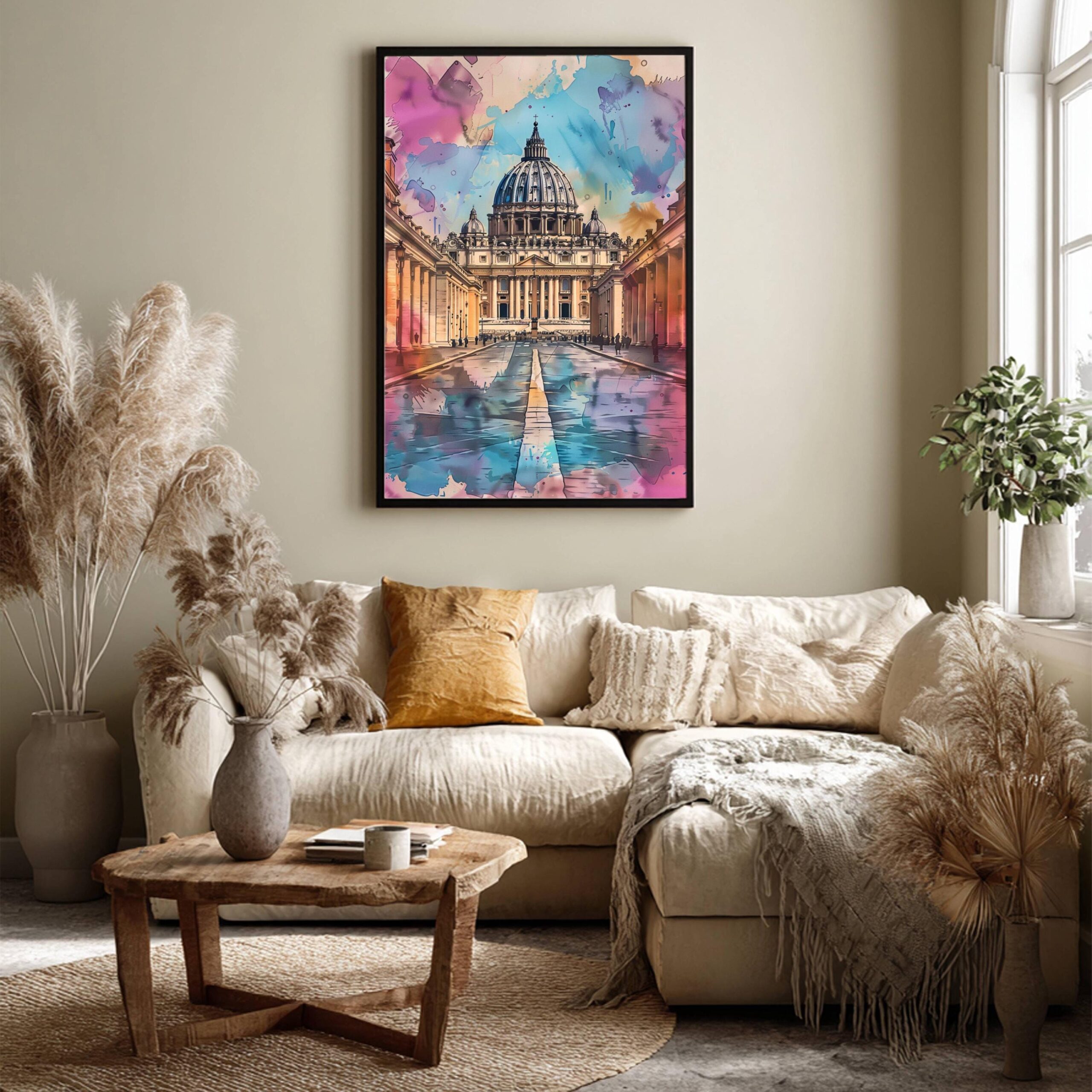 St Peter's Basilica Watercolor Print: Vatican City Travel Poster - Image 9