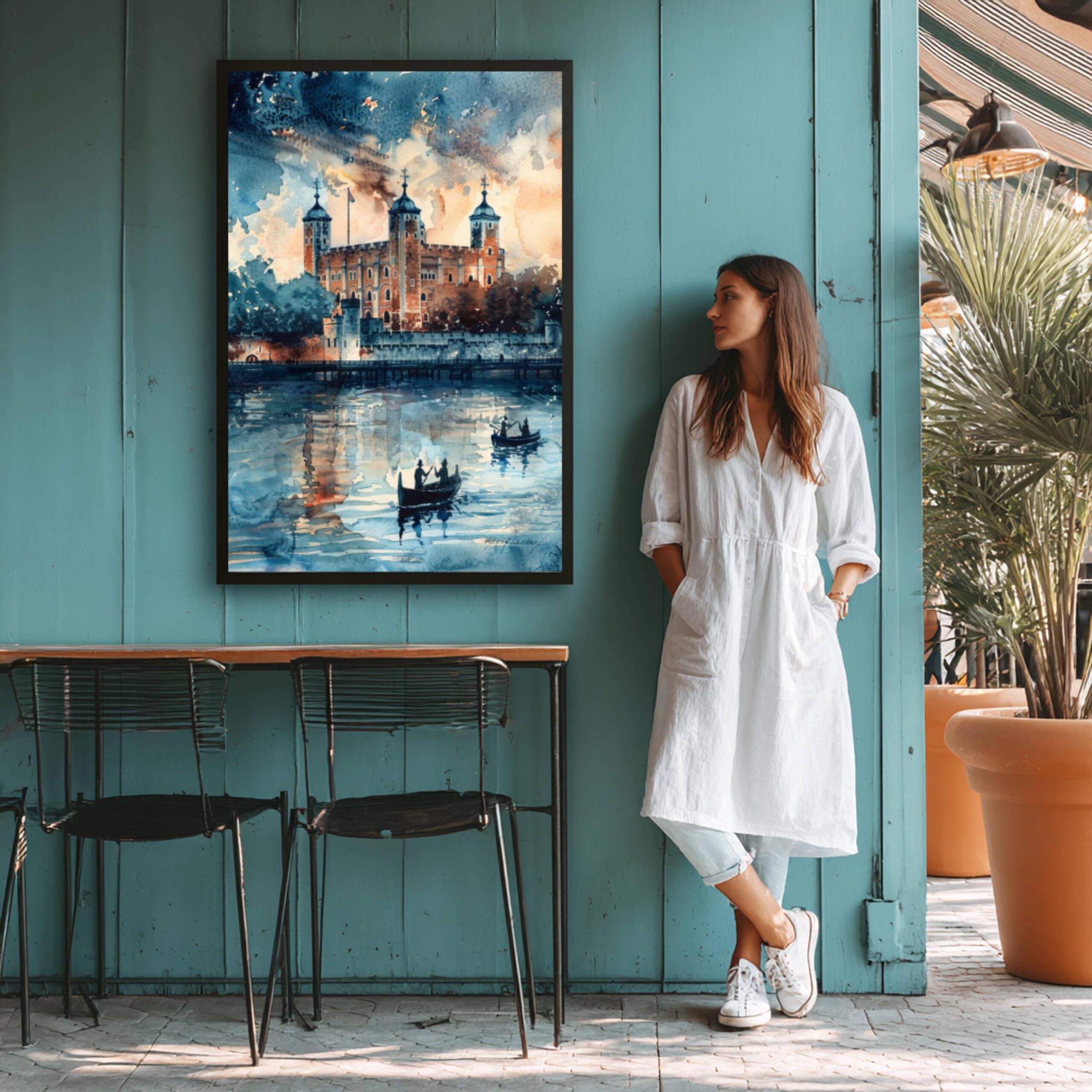 Tower of London in London England Watercolor: United Kingdom Travel Art Poster - Image 4