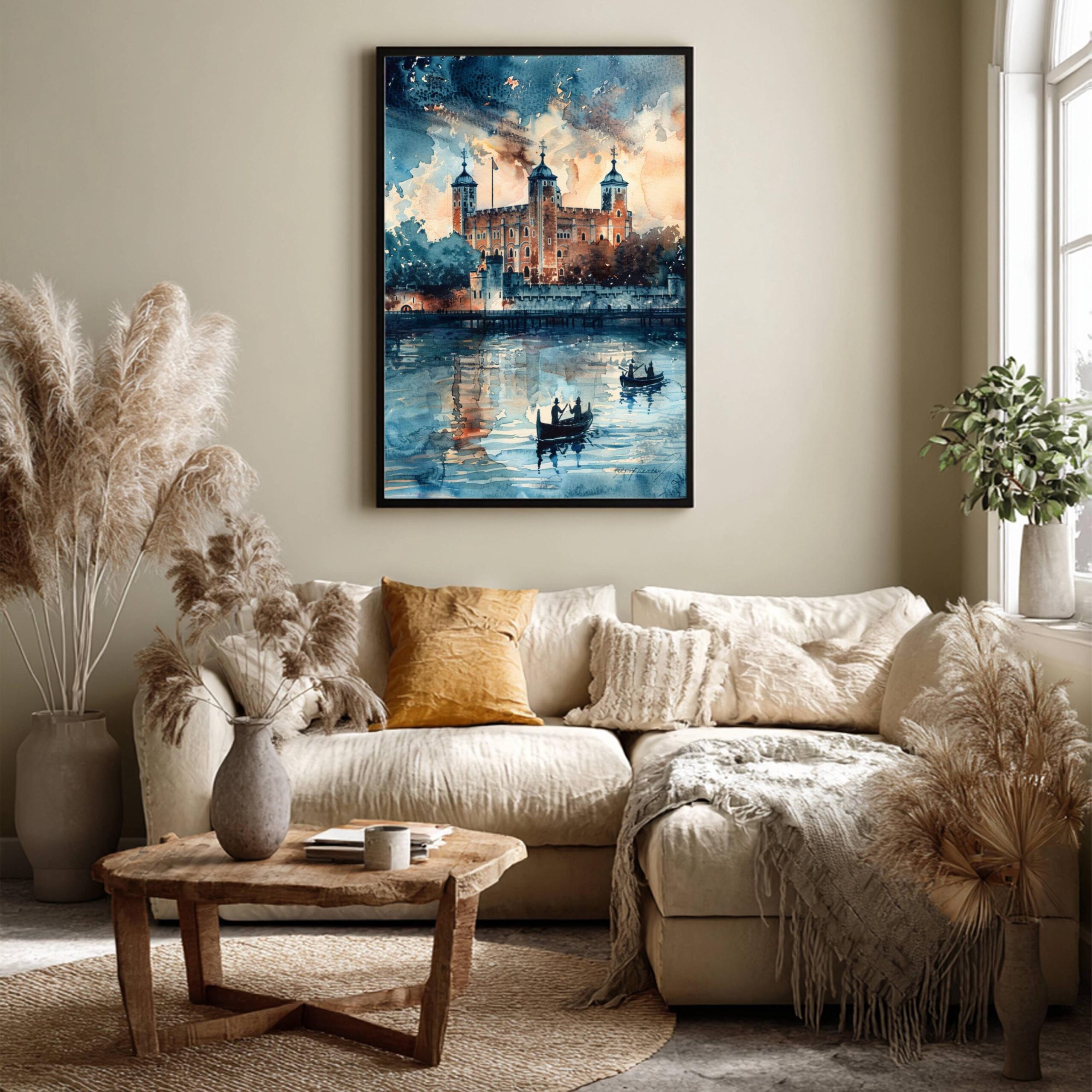 Tower of London in London England Watercolor: United Kingdom Travel Art Poster - Image 8