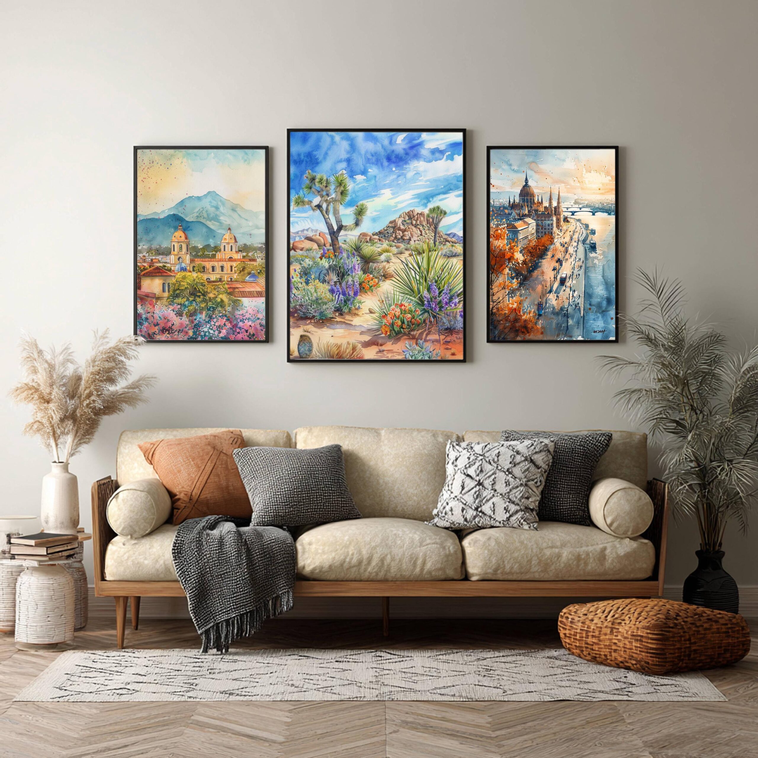 Joshua Tree National Park California Watercolor Print: USA Travel Art Poster - Image 2