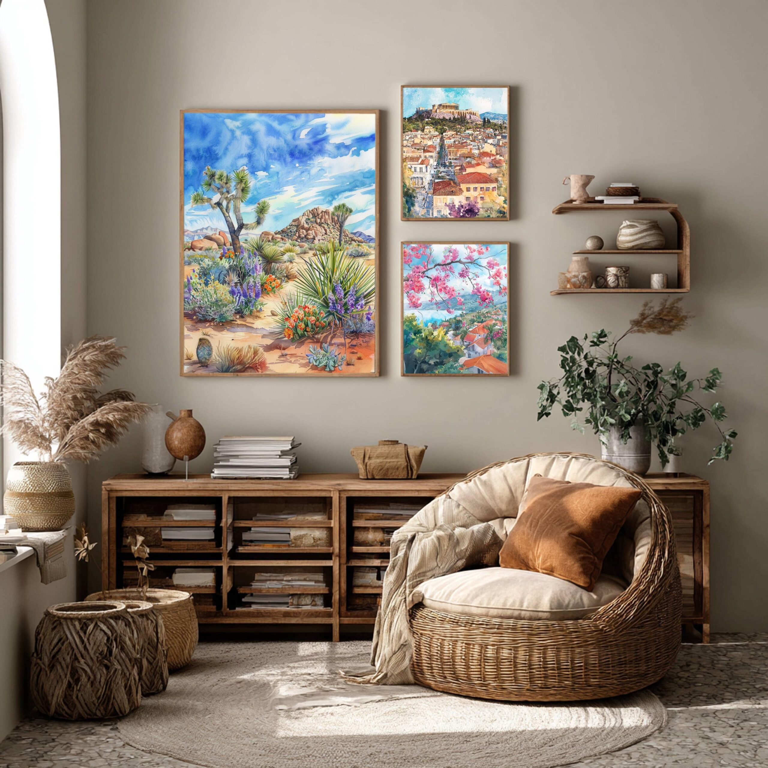 Joshua Tree National Park California Watercolor Print: USA Travel Art Poster - Image 3