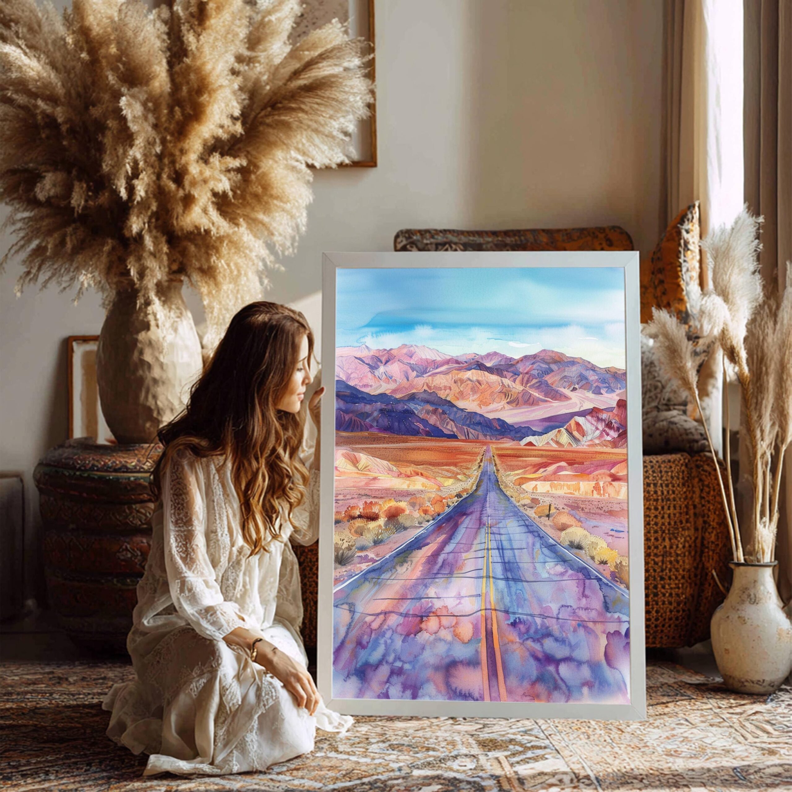 Death Valley National Park Watercolor Print: California USA Travel Art Poster - Image 2