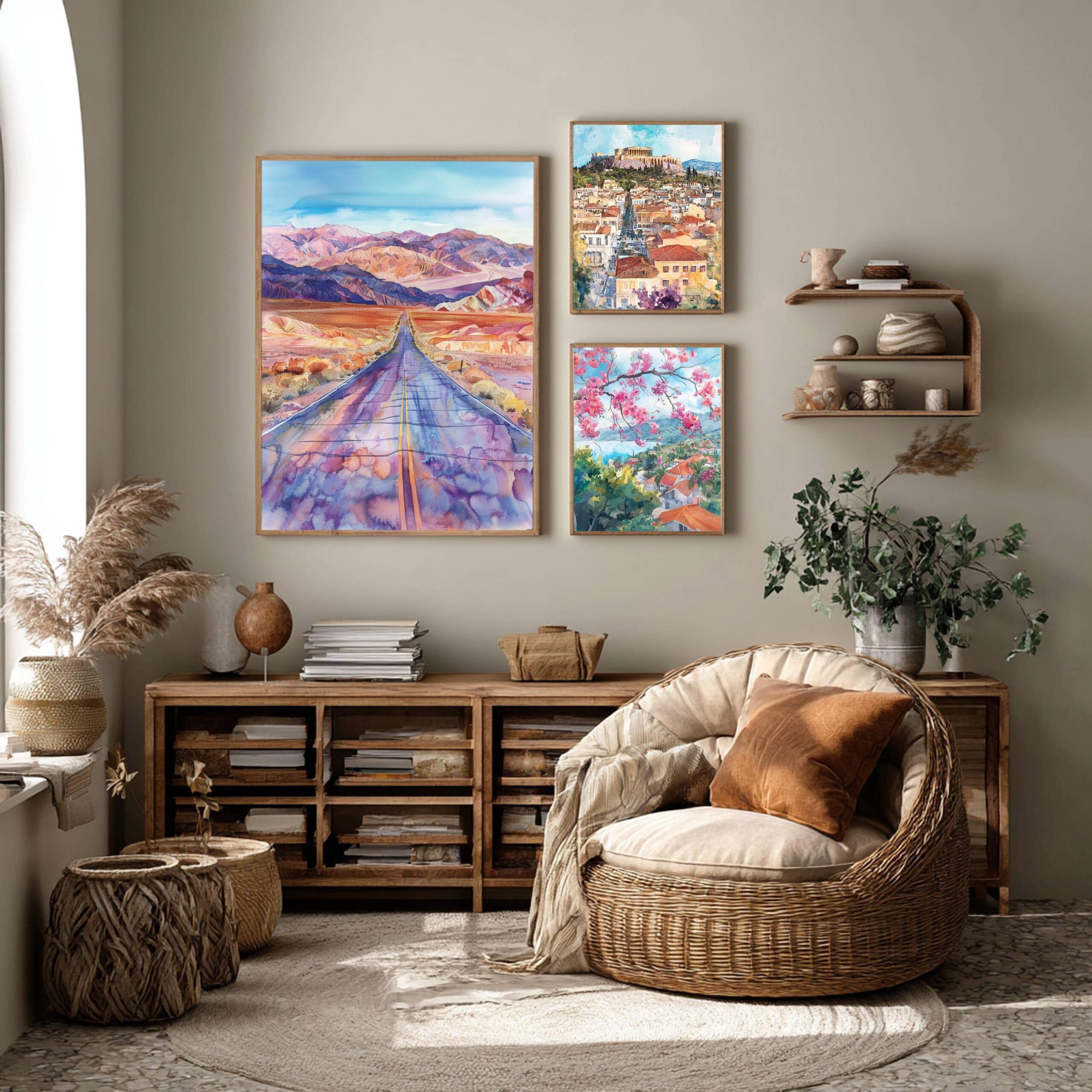 Death Valley National Park Watercolor Print: California USA Travel Art Poster - Image 6