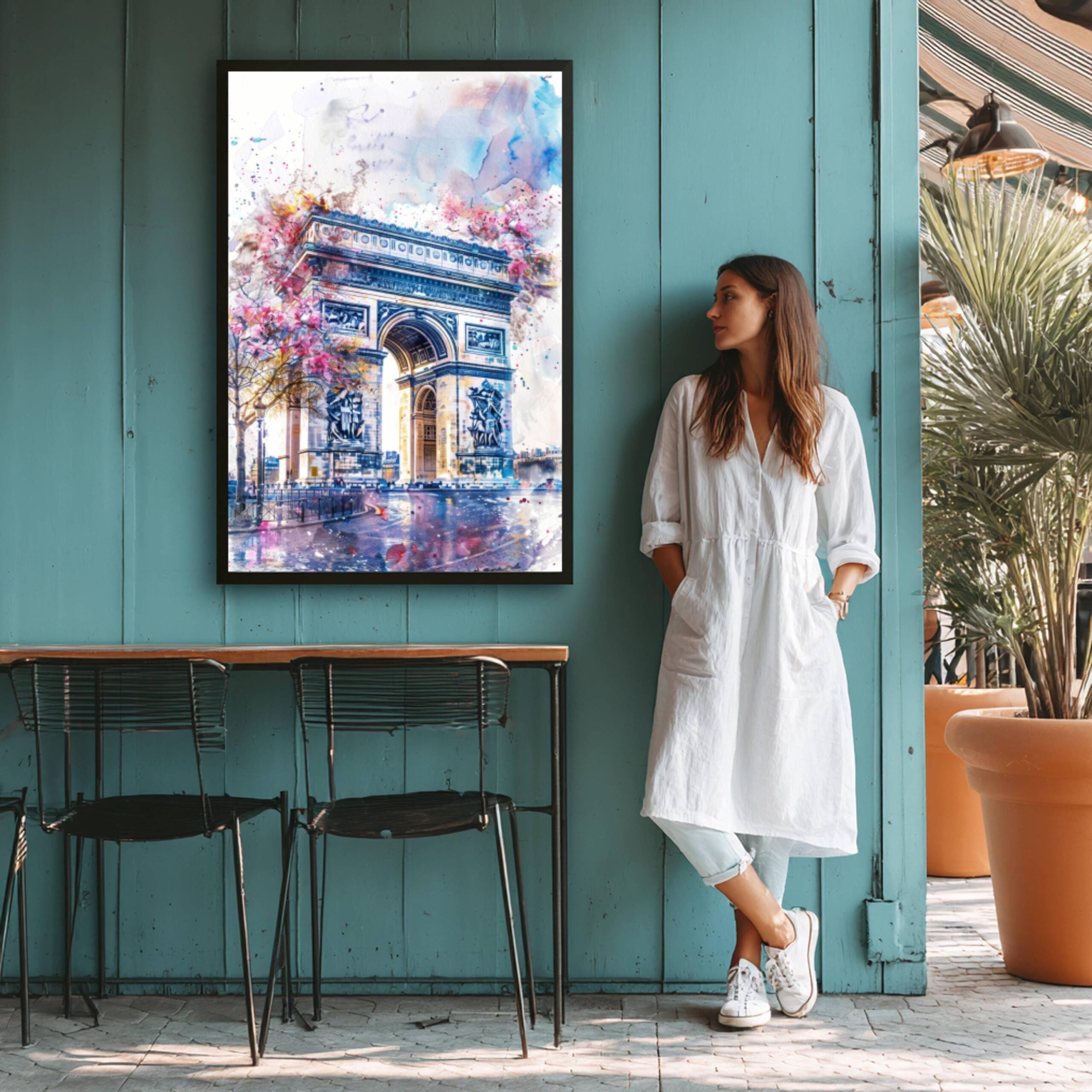 Arc de Triomphe Paris Europe Watercolor: French Travel Art Poster - Image 4